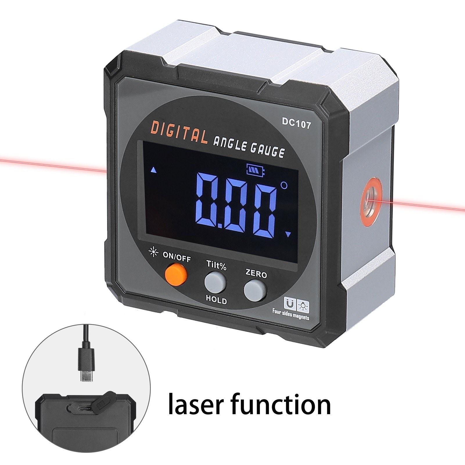 LCD Digital-Neigungsmesser Winkelmesser Winkel Messer Messgerät Magnetfuß 4*90° LCD Digital-Neigungsmesser Winkelmesser Winkel Messer Messgerät Magnetfuß 4*90°