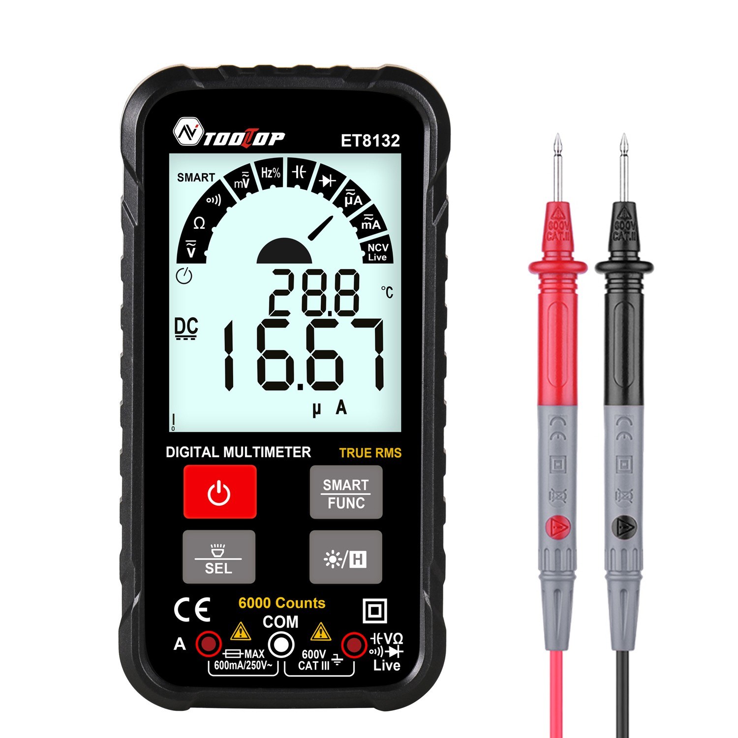 TOOLTOP ET8132 2.88 Inch Display Handheld High Accuracy Digital Multimeter