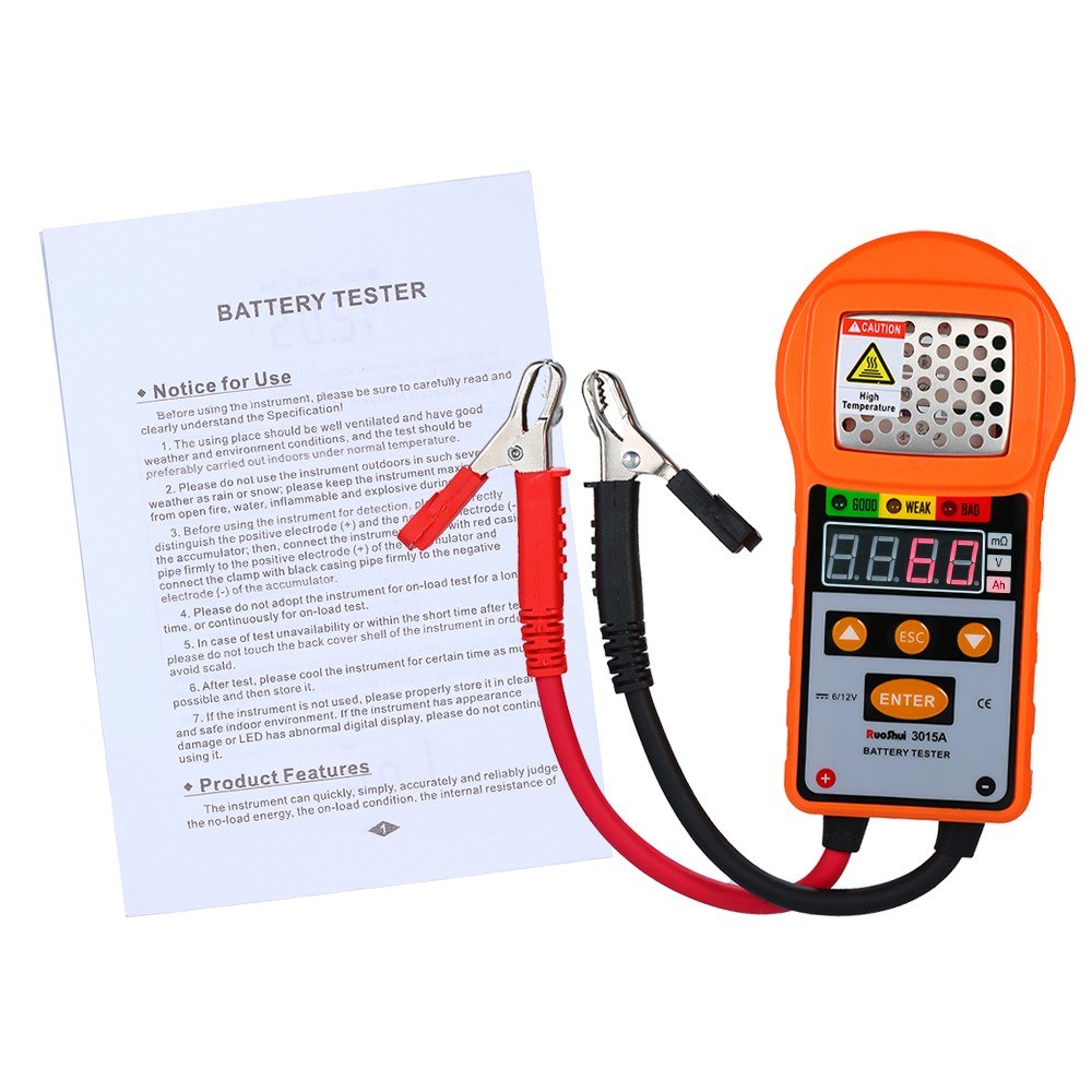 RuoShui 6V 12V LCD Digital Car Battery Analyzer Automotive Vehicle