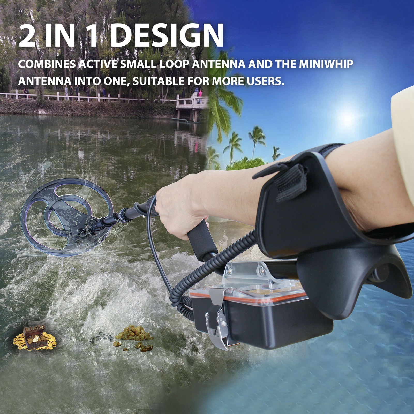 X3 Fully Waterproof Metal Detector Pulse Induction Underwater Metal