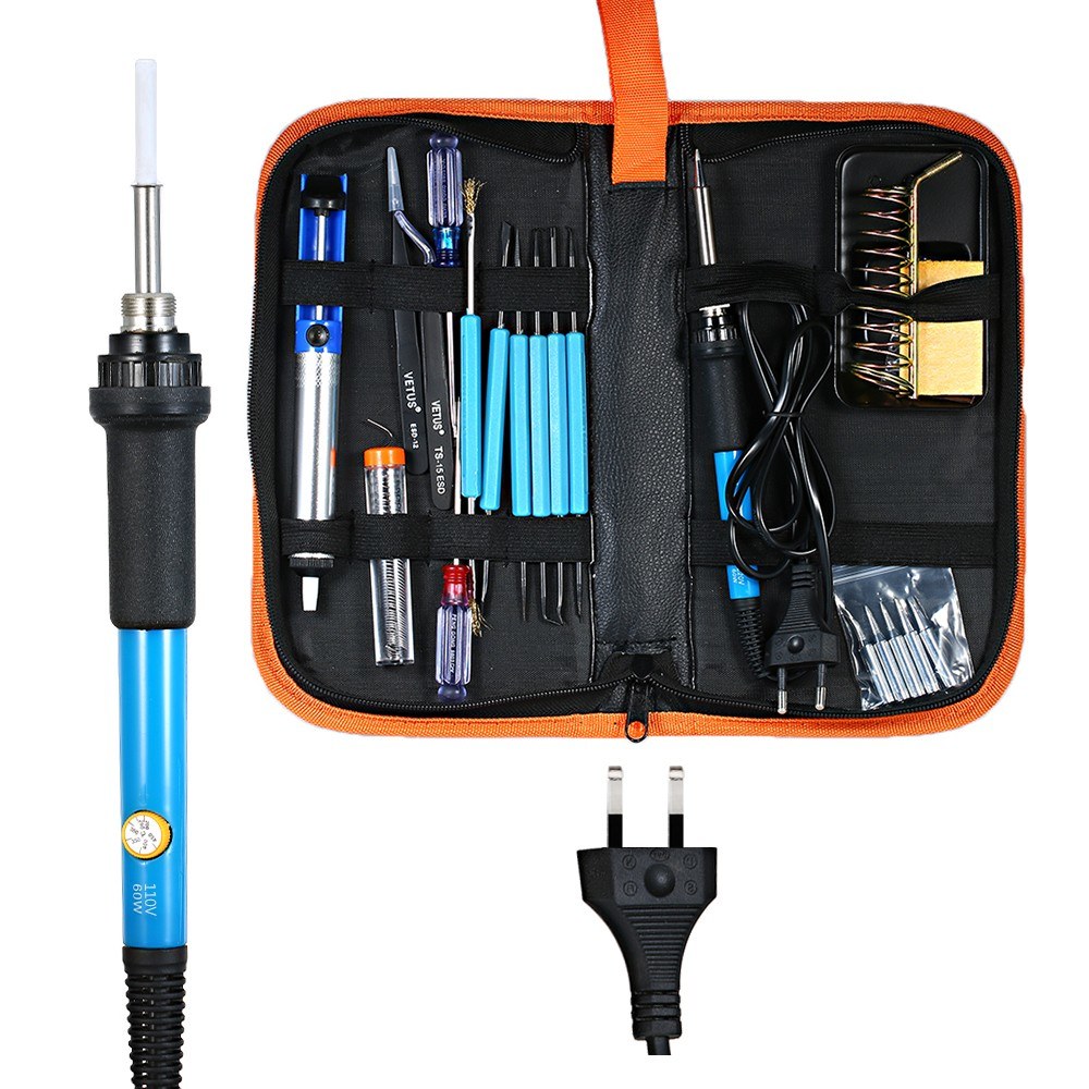 110V/220V 60W Adjustable Electric Temperature Welding Soldering Iron Tool Kit