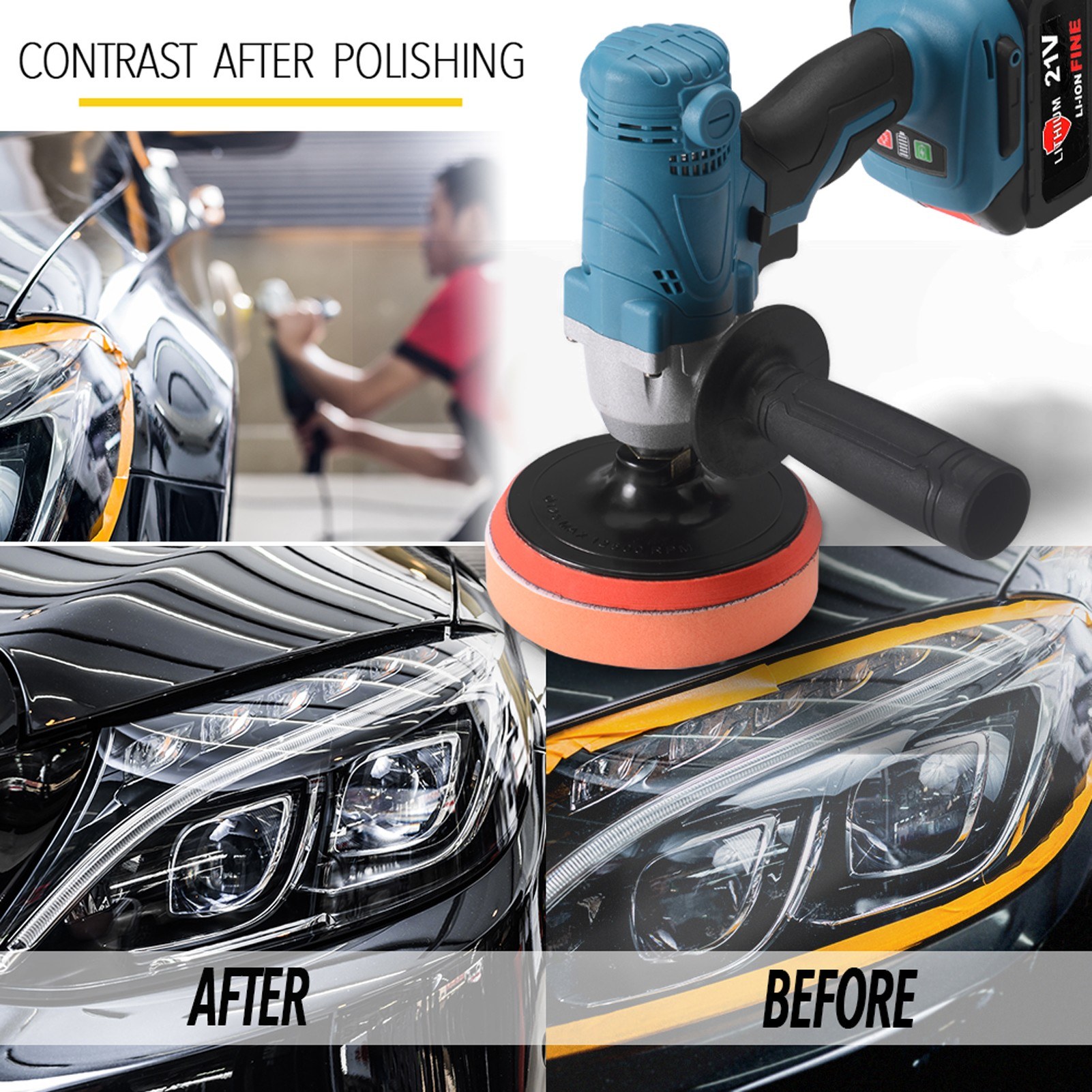 800W 21V Multifunction 2 In 1 Electric Drill Polishing Machine