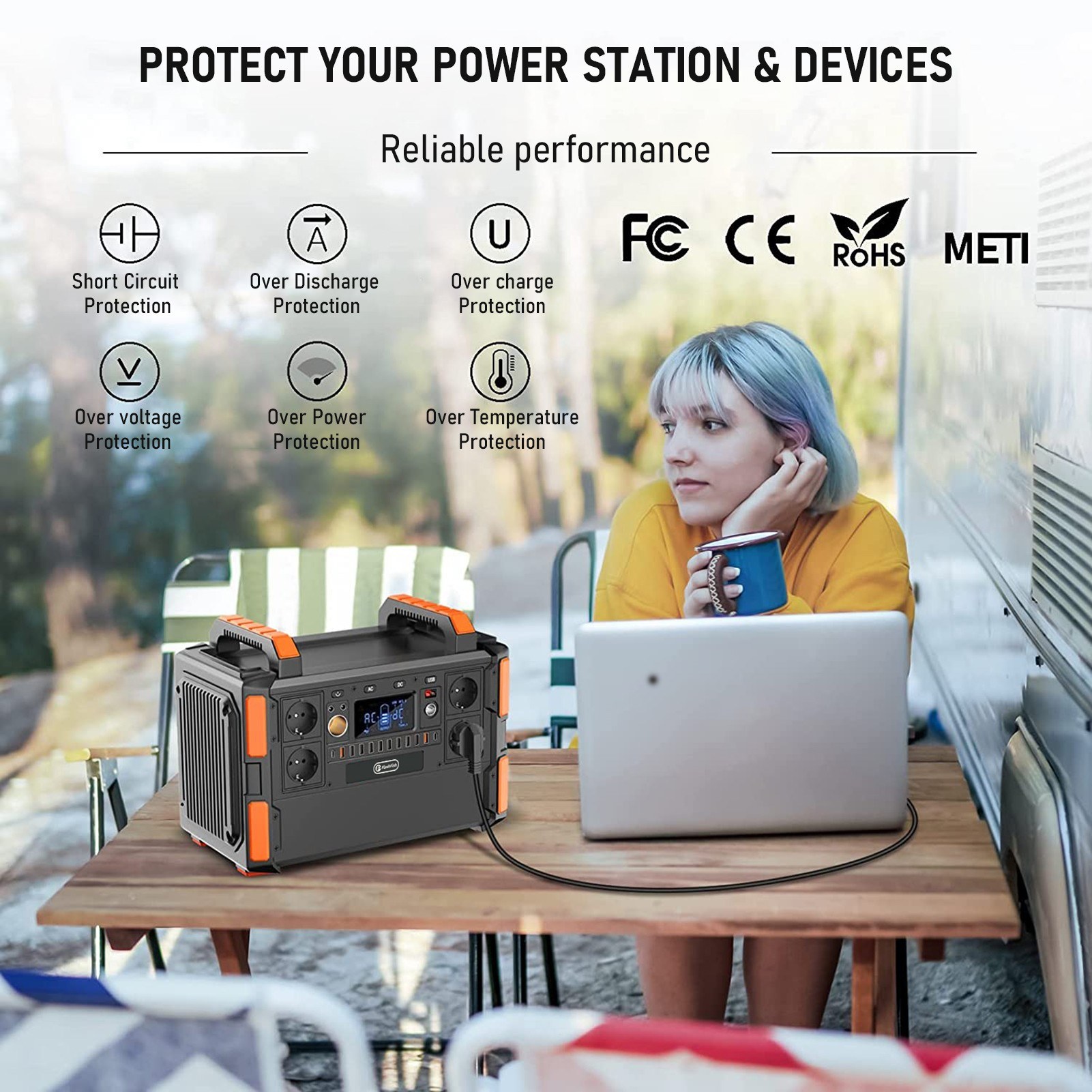 Flashfish F132 Portable Power Station 327600mAh/1048Wh Solar Generator ...