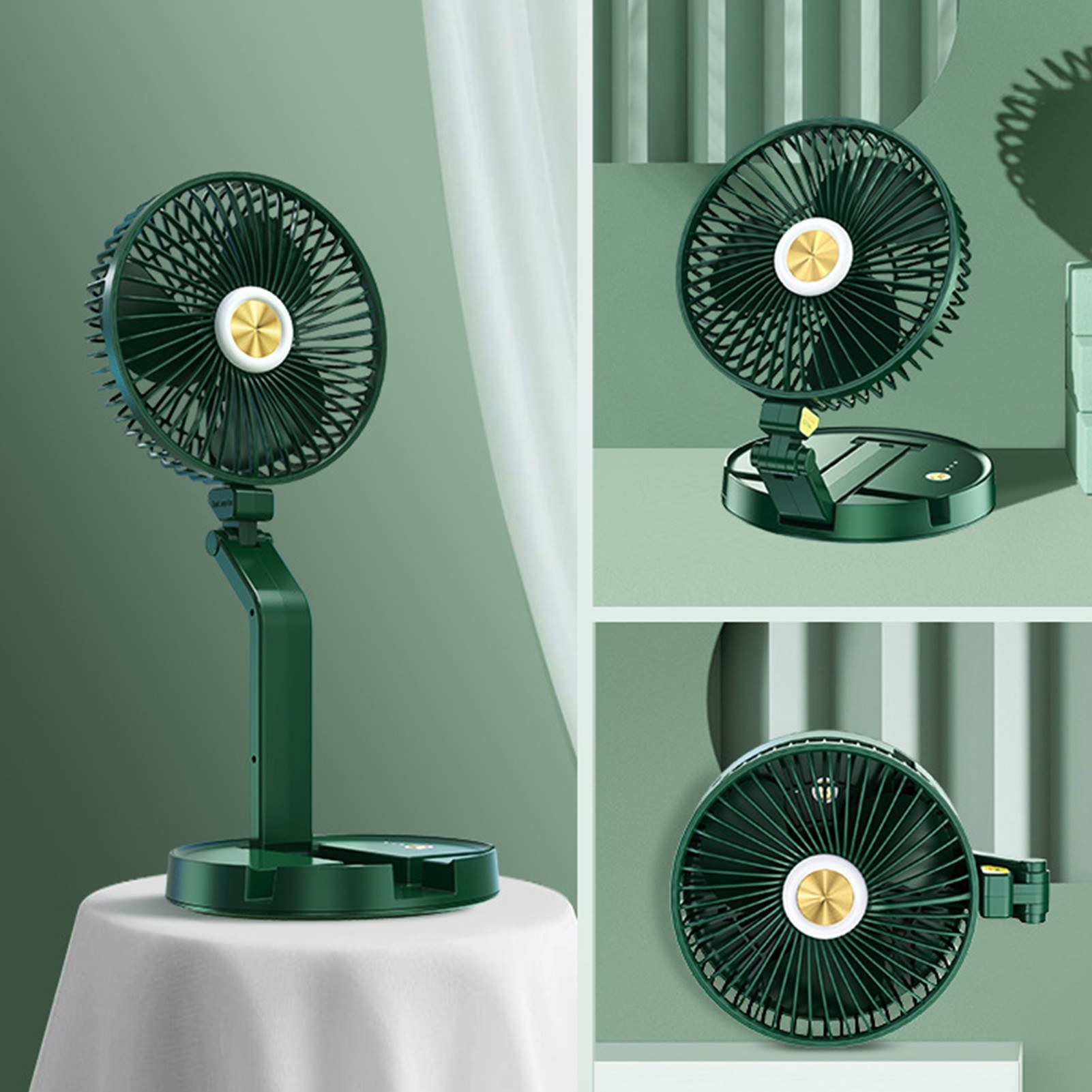 7 Inch LED Desk Fan Cooling 5200mAh Rechargeable Foldable Fan