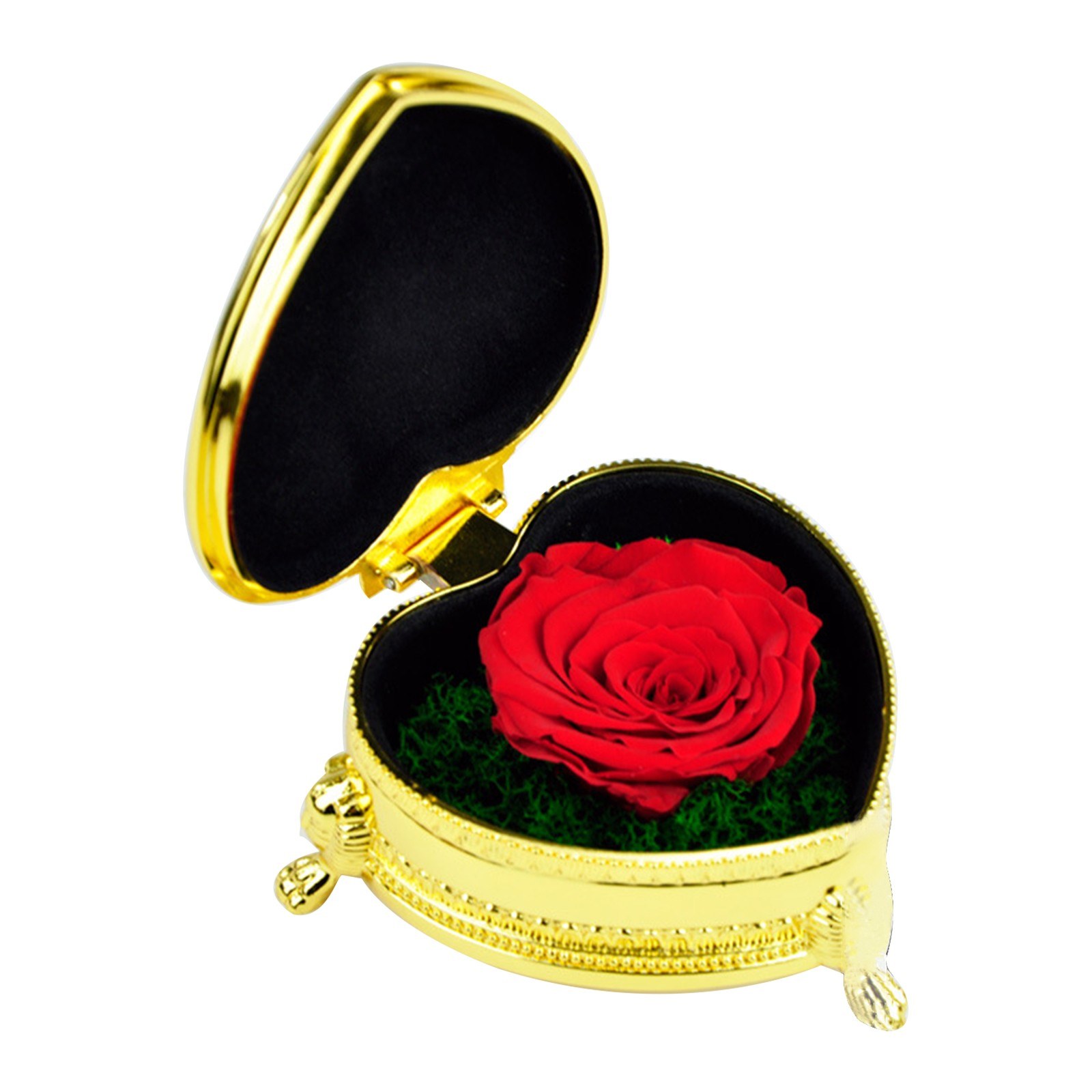 Preserved Real Rose Flower in Gift HeartShaped Box Eternal Rose Present for Women Mother's Day