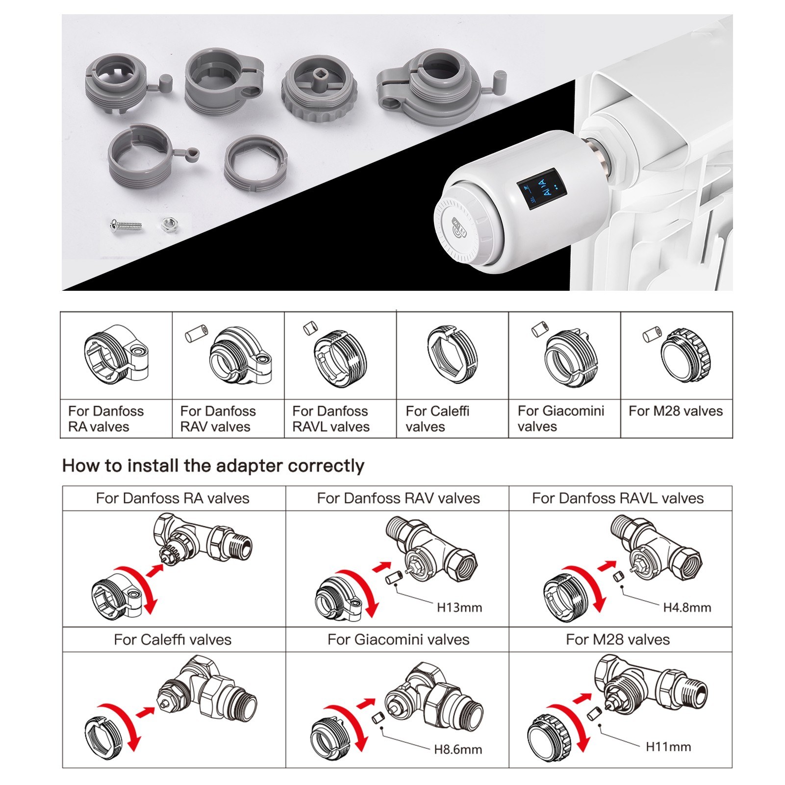 ZigBee Thermostatic Radiator Valve Programmable Smart Radiator