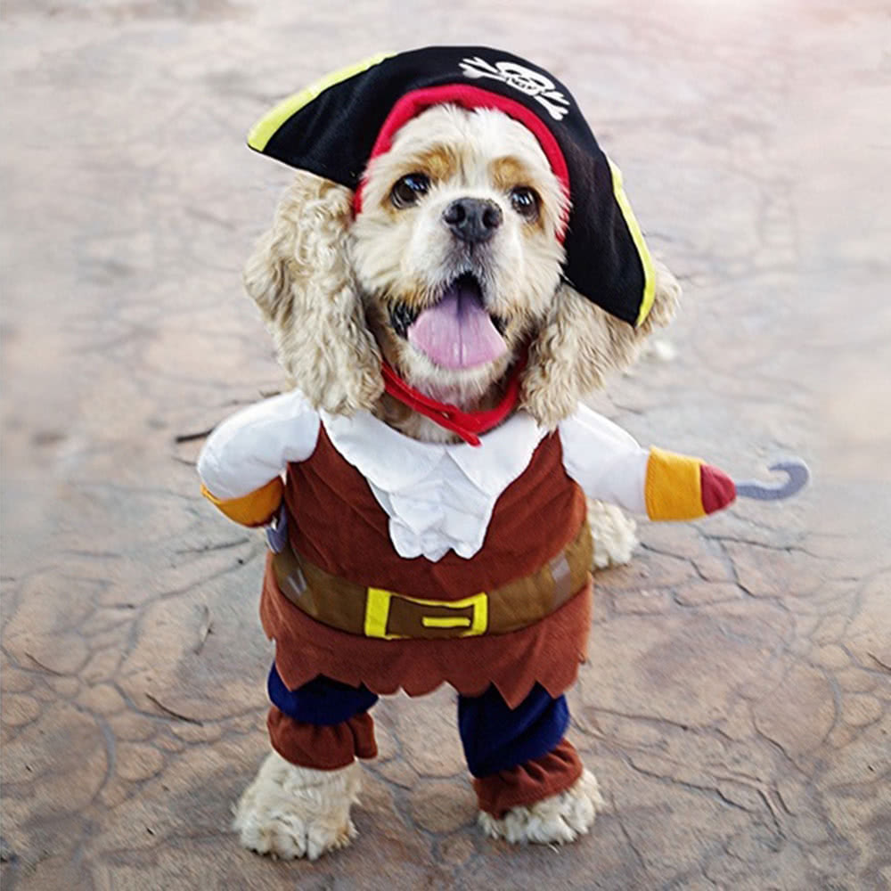 Cute Pet Pirate Costume Suit Apparel Dog Puppy Cat Clothes C