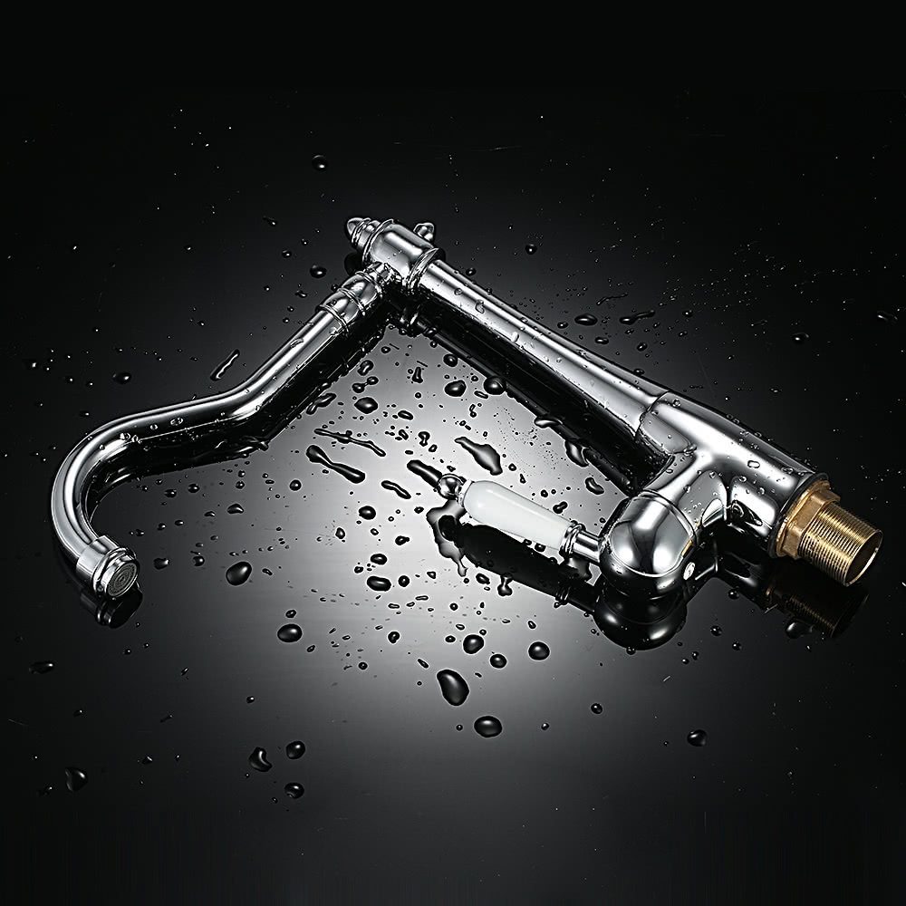 360 ° drehbare Bassin Wasserhahn Vintage Deck-Einbauküche Waschbecken