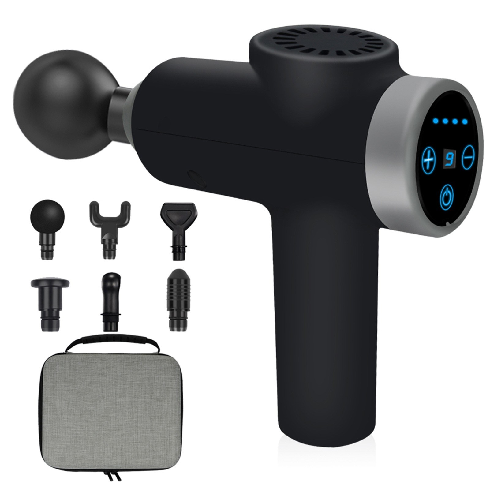 Electric Fascia Tool Muscle Massage Tissue Massage Tool Fascia Roller for Pain Relief with 6