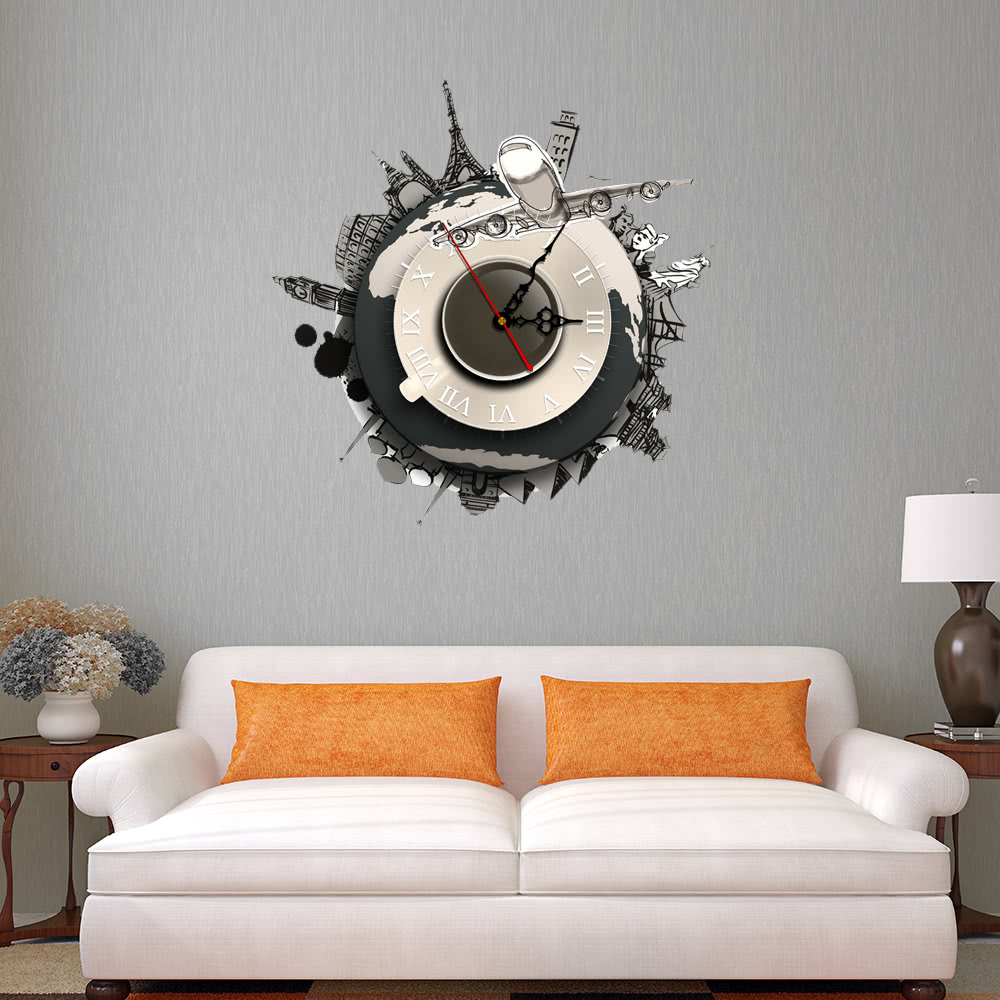 15.7 15.7 fai da te smontabile adesivo 3d orologio da parete ... Decorazioni camera fai da te