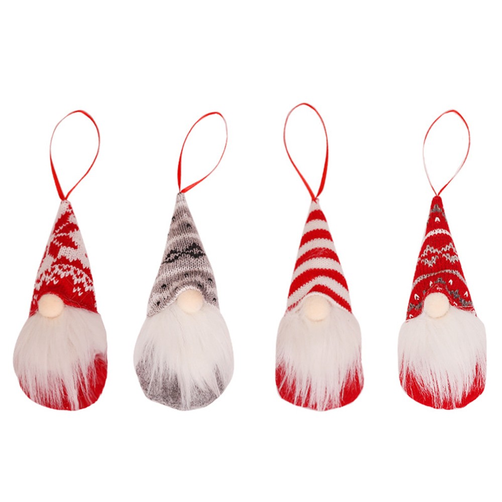 Best 4pcs Christmas Decoration Christmas Tree Knitting Doll Sale Online Shopping Multicolour Cafago Com