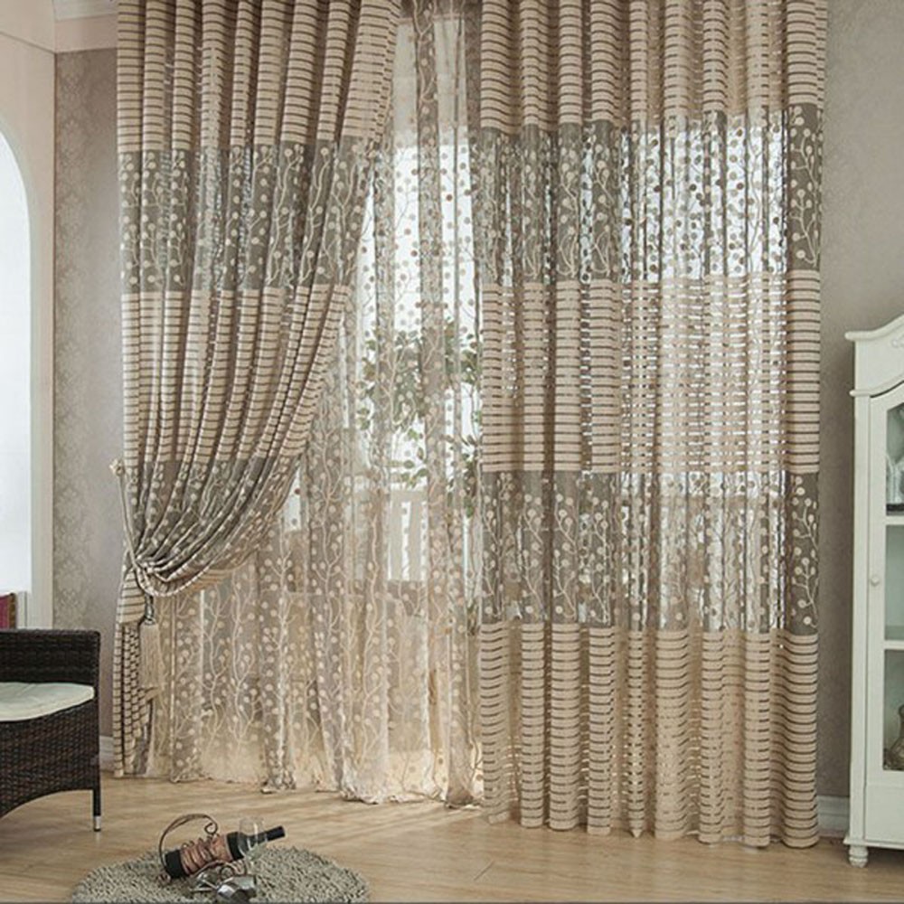 2pcs 1 M 2 M Elegante Janela Porta Cortinas Pura Voile Tulle Para 2pcs 1 M 2 M Elegante Janela Porta Cortinas Pura Voile Tulle Para