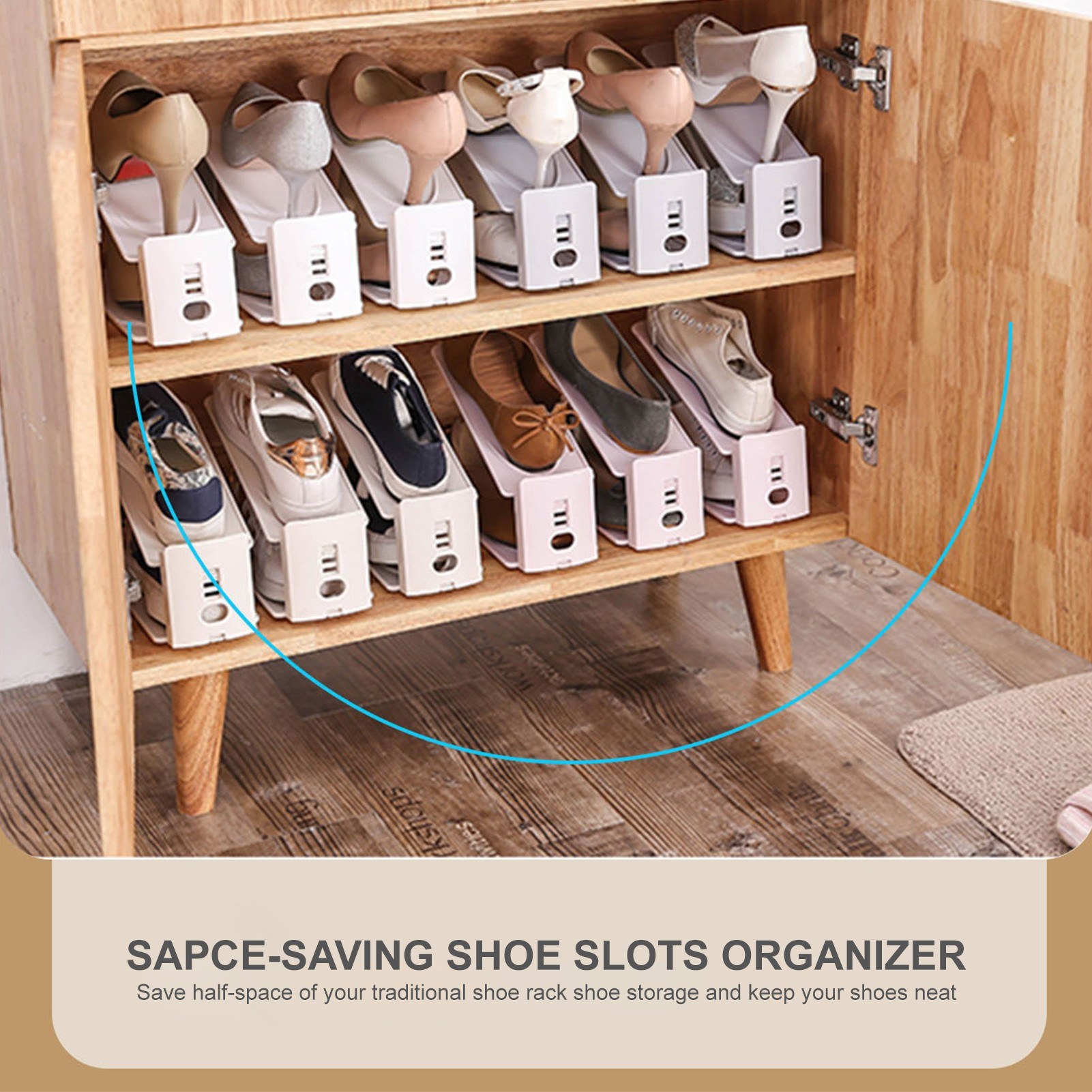 Shoe Slots Organizer For Closet Bayou 20-Pack S 3-Level
