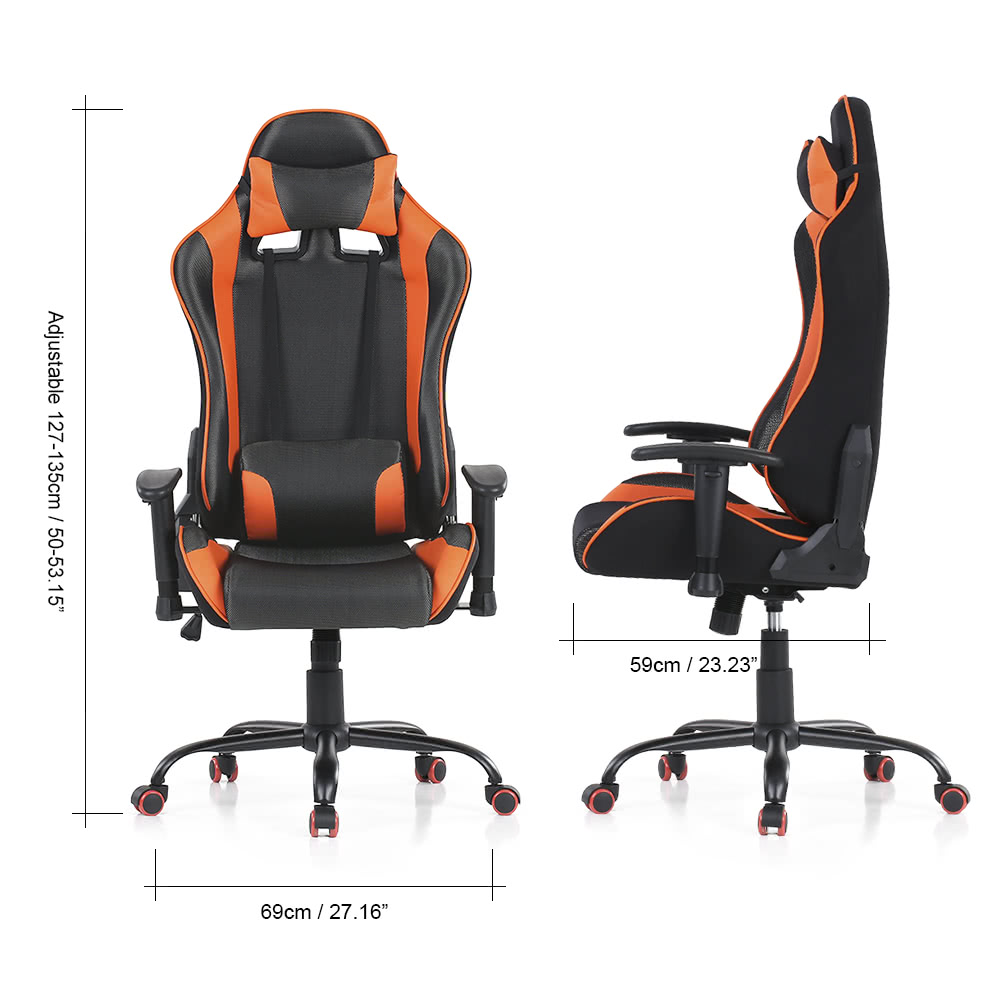 Ikayaa Ergonomic Racing Style Gaming Office Chair Swivel Executive Ikayaa Ergonomic Racing Style Gaming Office Chair Swivel Executive Computer Bucket Seat W Recline Height Armrest Adjule Tilt Function Head