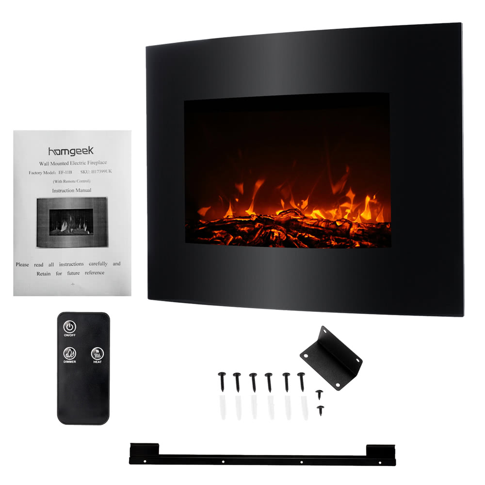 Heek Xl Large 35 22 Electric Wall Mount Fireplace 3d Flame Heek Xl Large 35 22 Electric Wall Mount Fireplace 3d Flame Heater With Remote Control Heat Setting 1800w S Uk Tomtop
