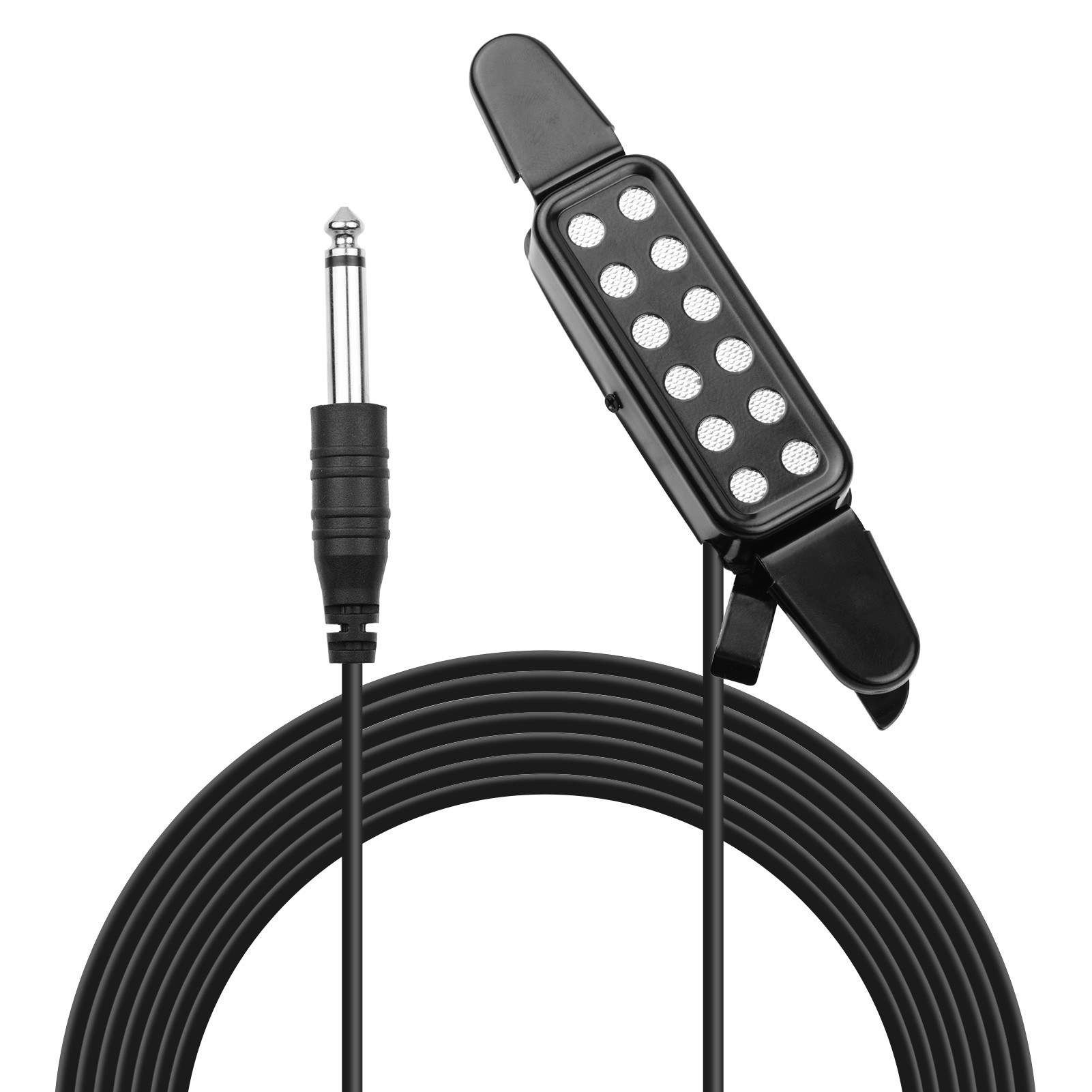 Acoustic Guitar Pickup Clip-on Guitar Pick Up Transducer Instrument Pick-up with 1/4 Inch Connector 2.9 Meters Cable