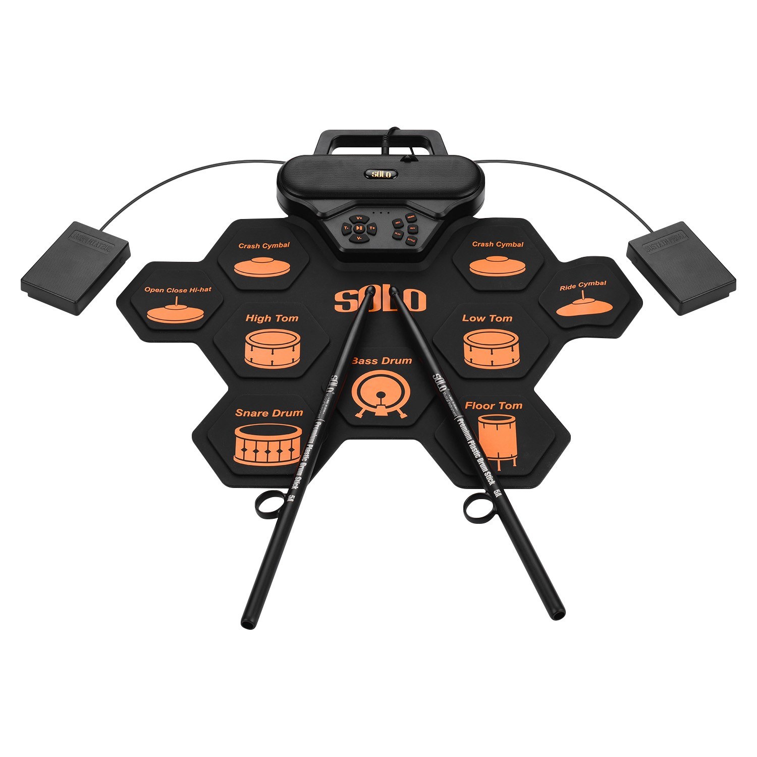 SOLO SD50 Portable Electronic Drum Pad Digital Silicone RollUp Drum