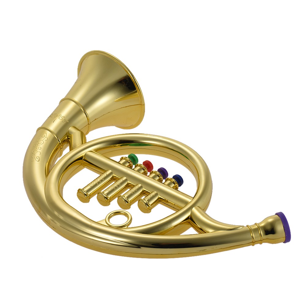 Musical Instrument Toy French Horn with 4 Colored Keys Musical Gift for