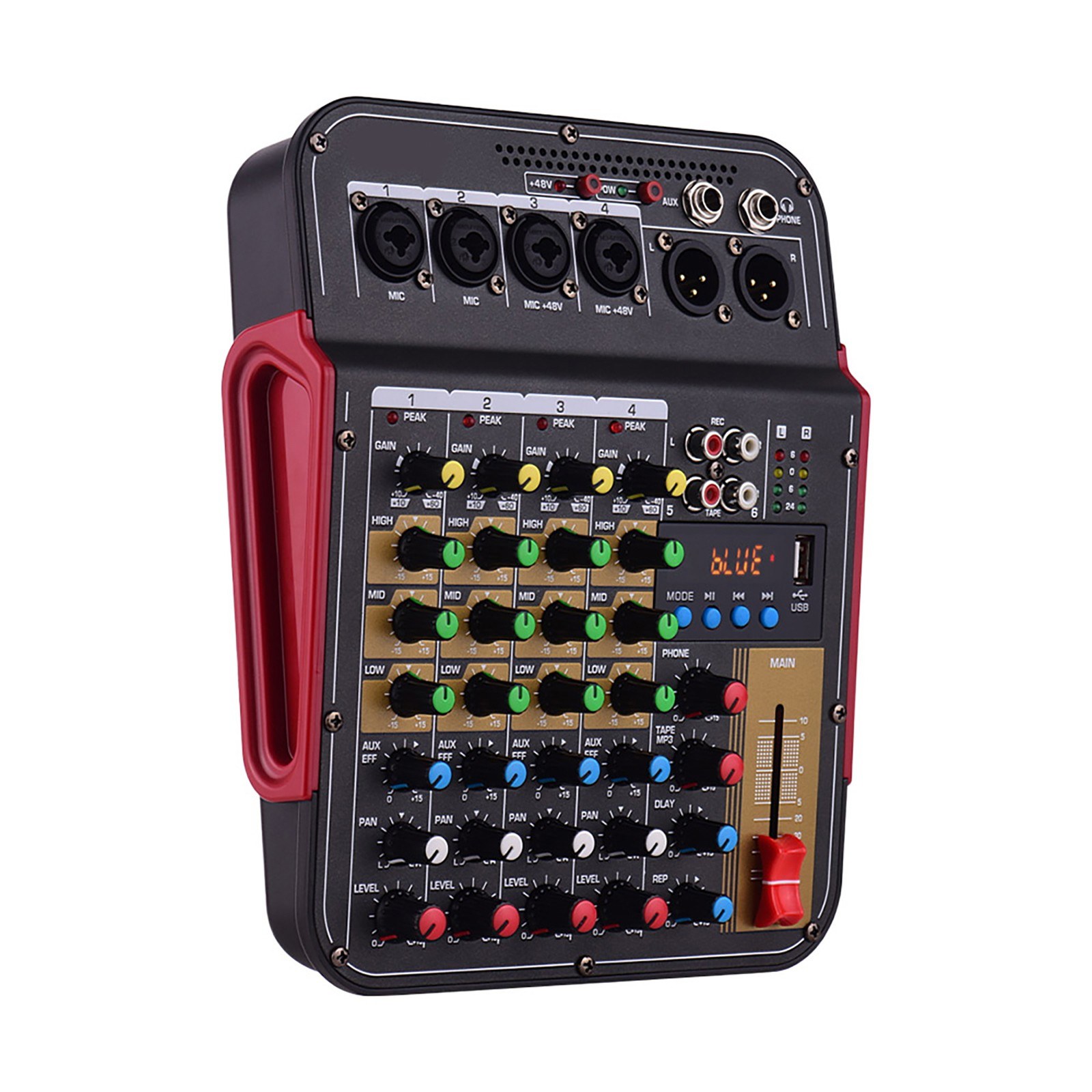 TM4 Consola mezcladora de audio digital de 4 canales Consola mezclador TM4 Consola mezcladora de audio digital de 4 canales Consola mezclador