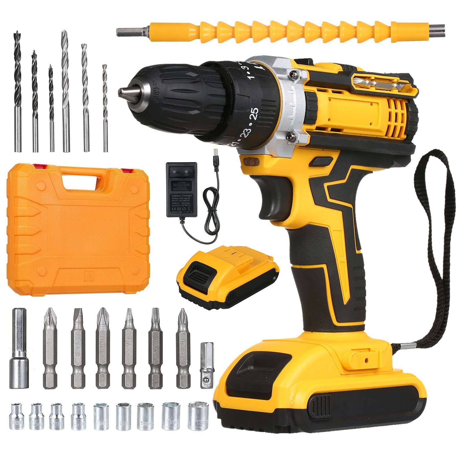 21V Cordless Drill Driver Kits with 2 Battery