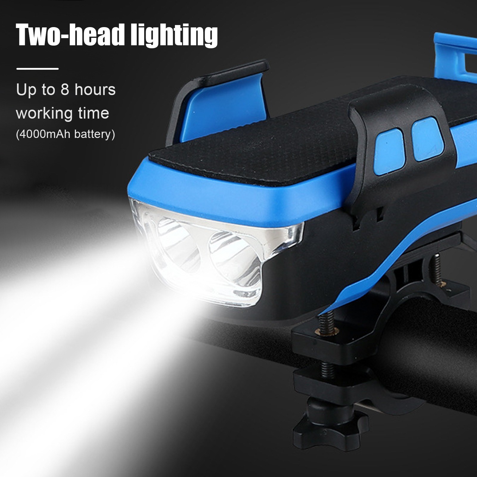 Multifunctional 4 in 1 USB Bicycle Rechargeable LEDs Light with Phone