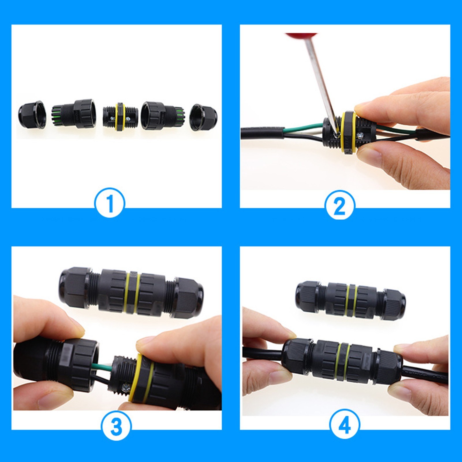 Outdoor Electrical Cable Connector IP68 Waterproof Junction Box