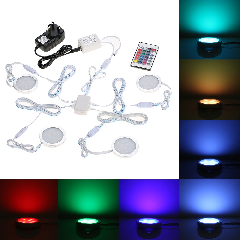 Lights Docooler 4 Pack LED Under Lighting Puck