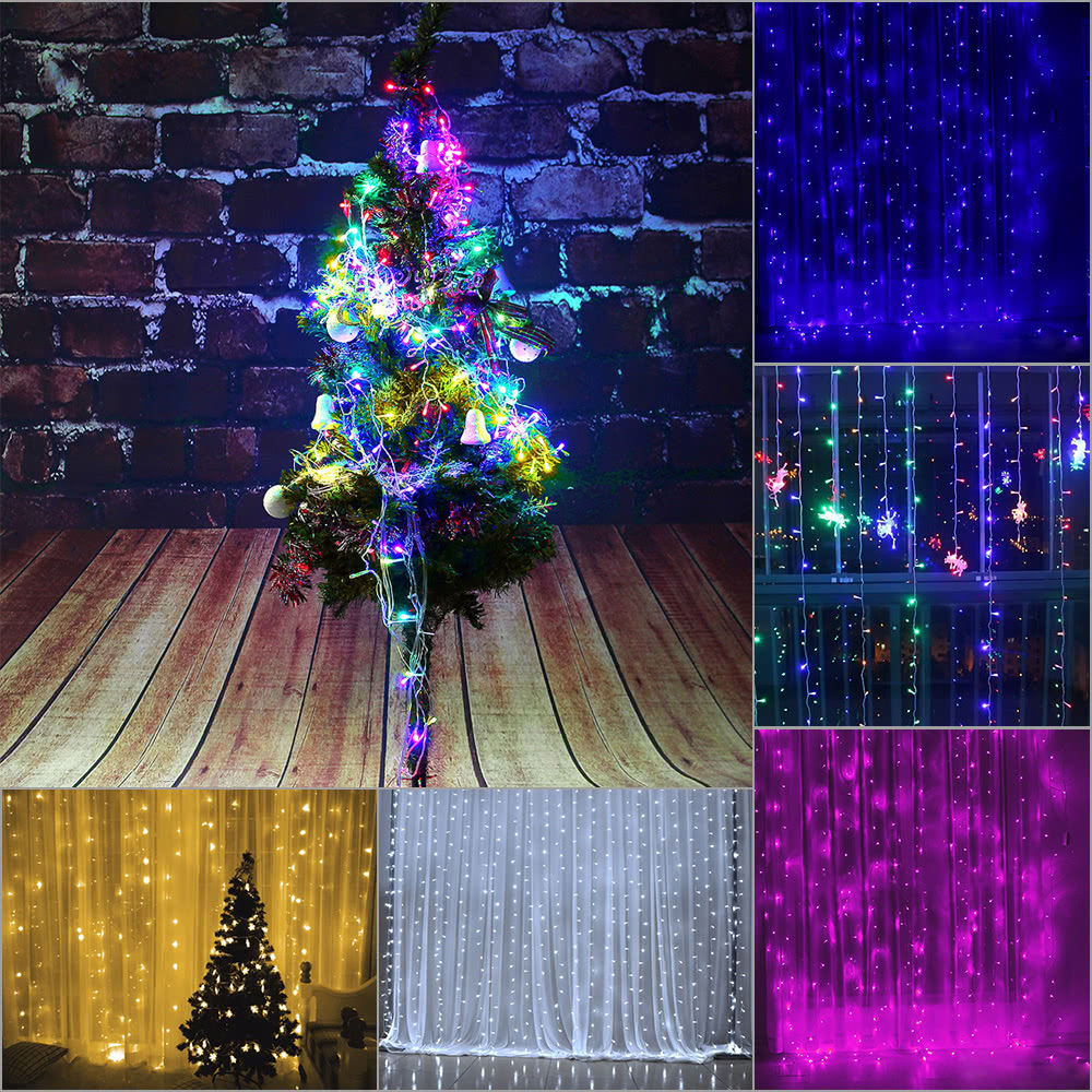 110v 220v 3 2m 224pcs colorful curtain led icicle string lights