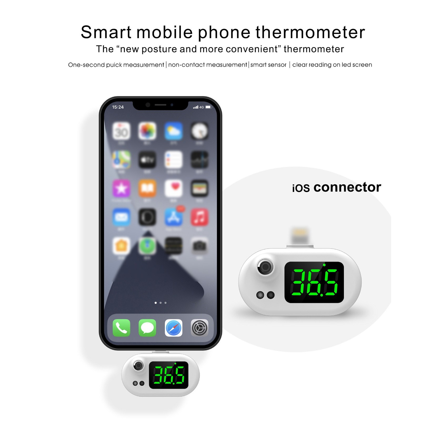 Smart Mobile Phone Thermometer Non Contact Digital Temperature Sensor
