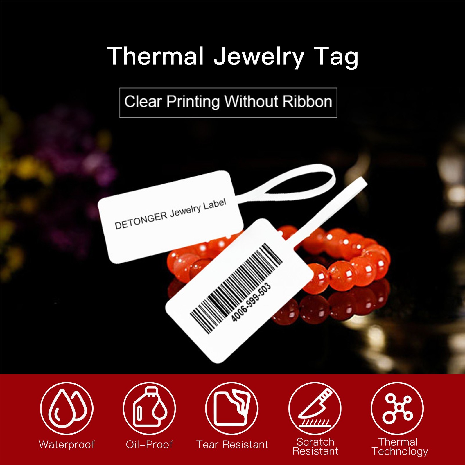 Aibecy Jewelry Label Price Tag Thermal Printing Sticker Paper SelfAdhesive Waterproof OilProof