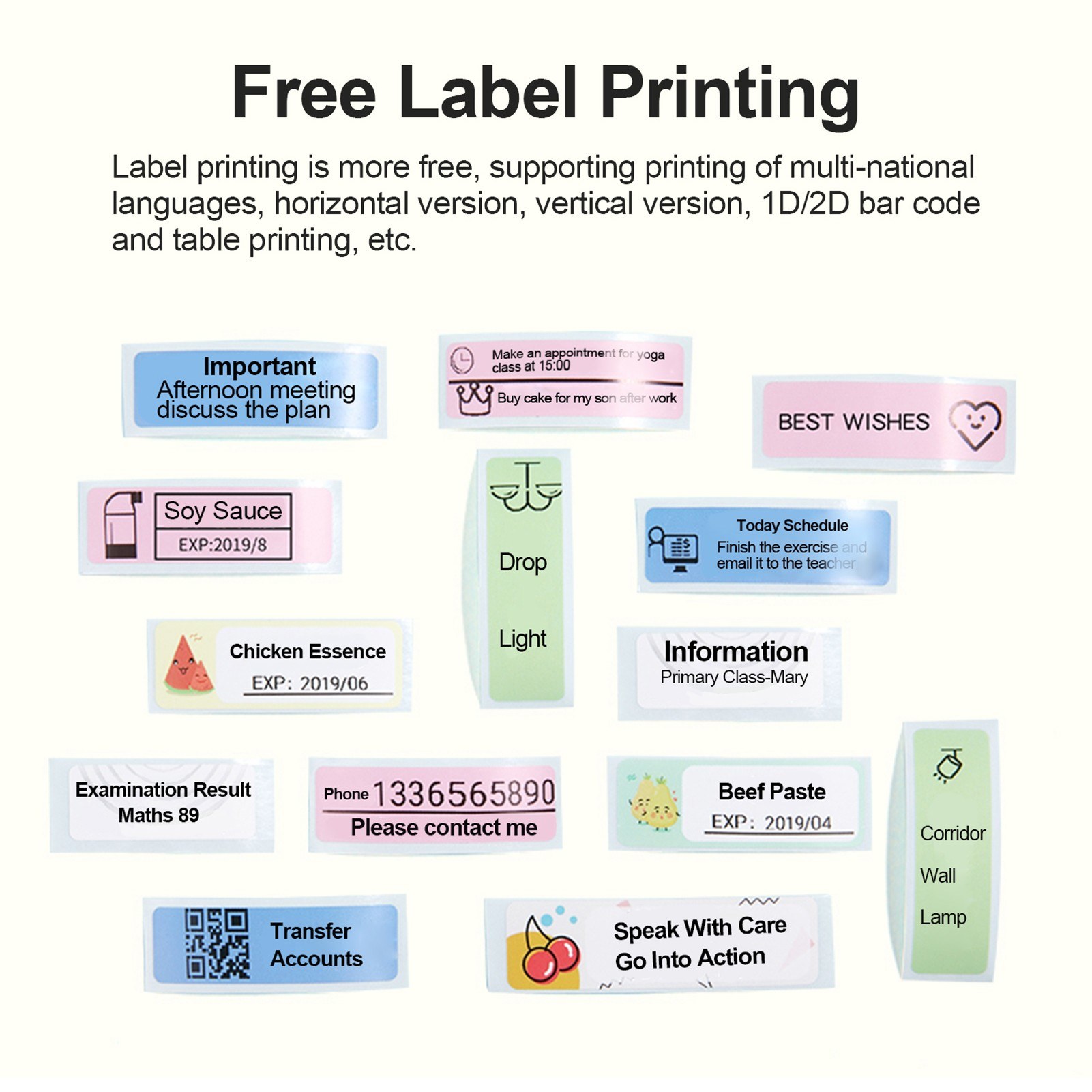 NIIMBOT D110 Label Maker Machine Mini Pocket Thermal Label Printer with 4  Label Rolls All in One BT Connect Prince Tag DIY Date Journal Study Sticker  ...