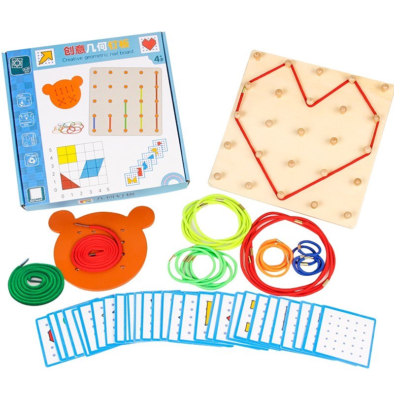 Wooden Geoboard Mathematical Manipulative Material