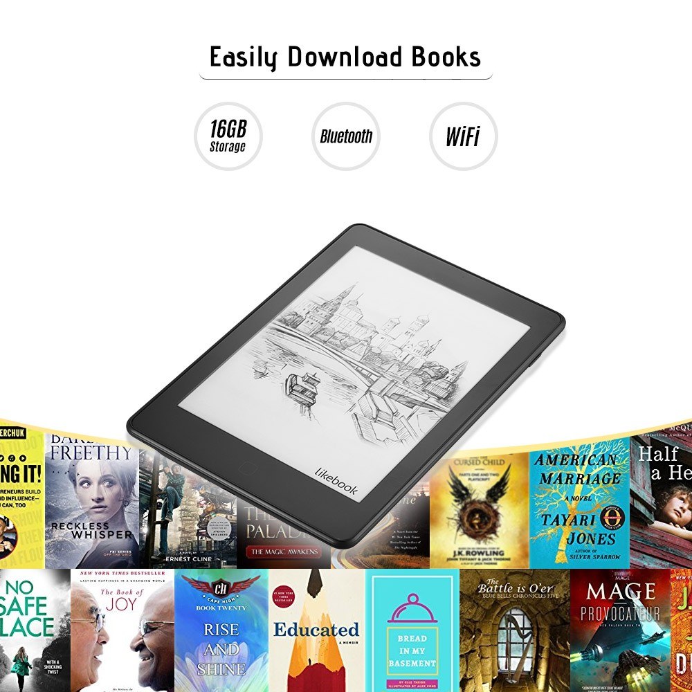 Likebook Air Ereader Ebook Reader with 6'' EInk Touchscreen