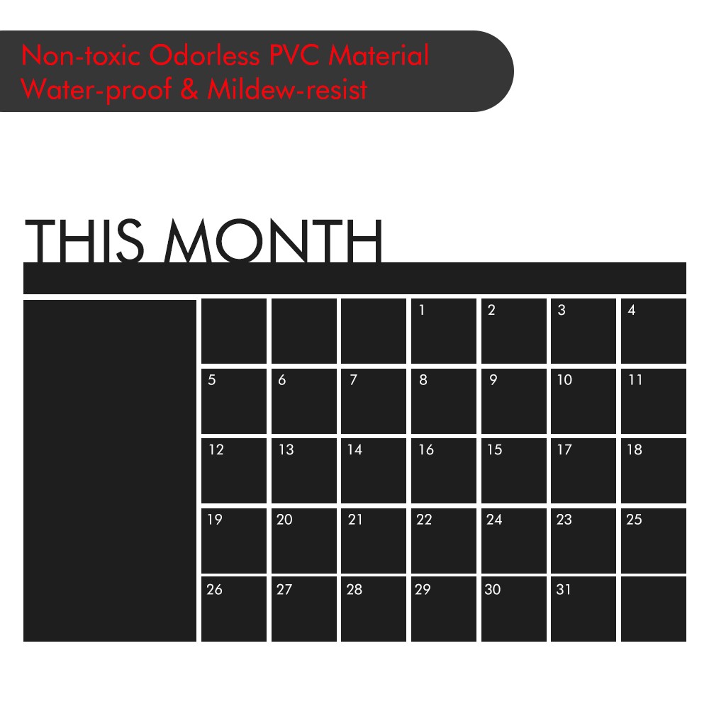 wall sticker removable charlkboard calendar wall decal month