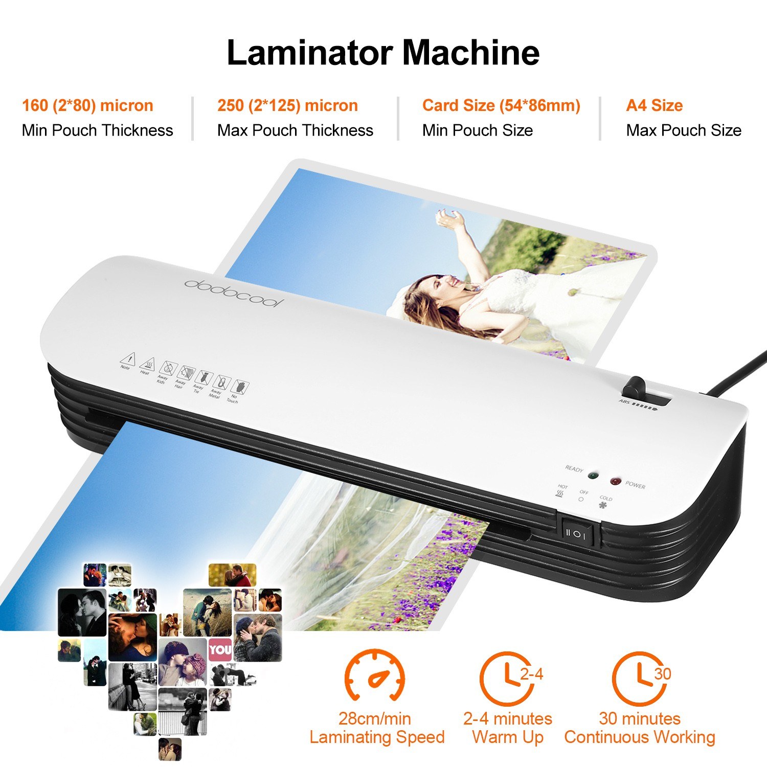 dodocool SL299 Laminator Machine Set A4 Size Hot and Cold Lamination 2