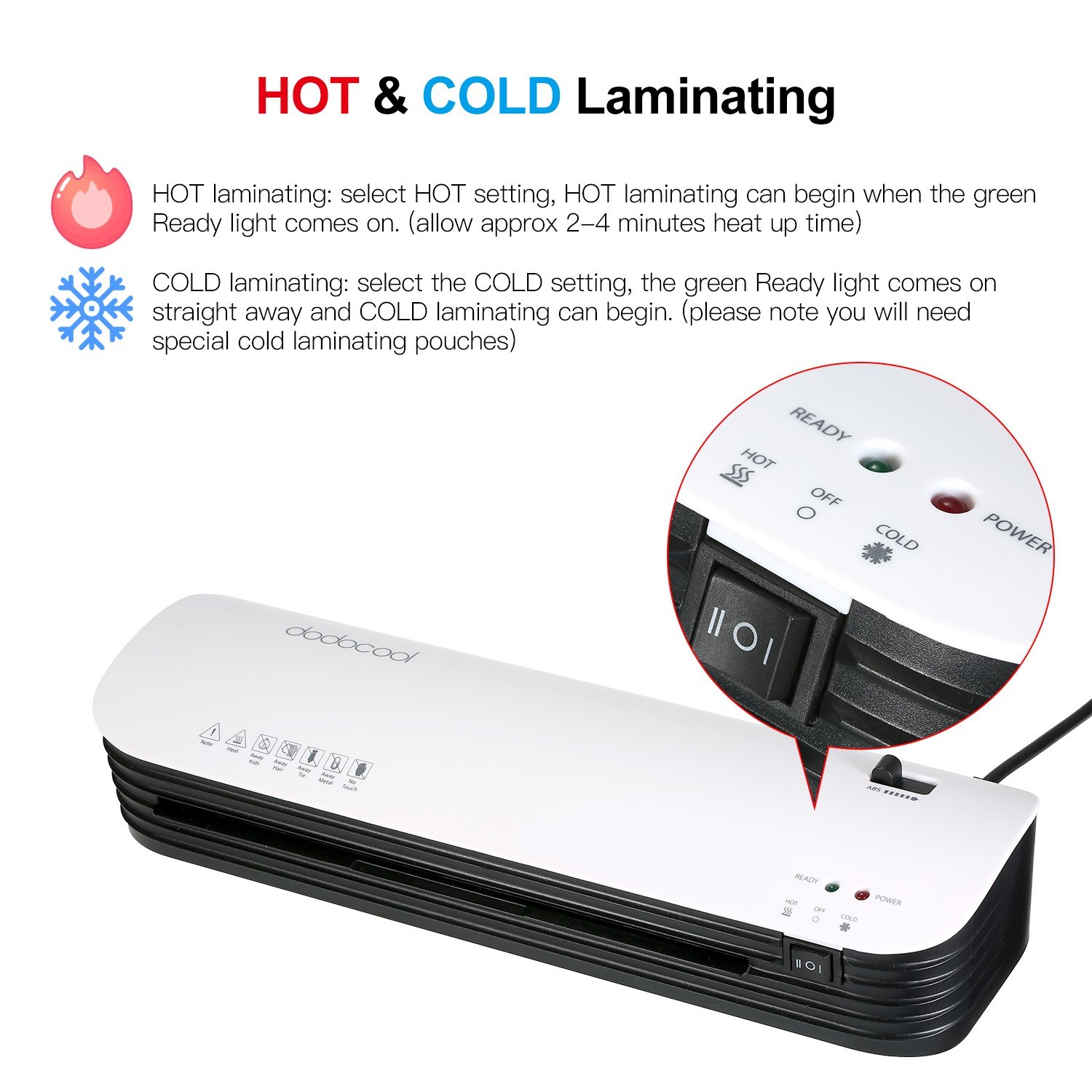 dodocool SL299 Laminator Machine Set A4 Size Hot and Cold Lamination 2