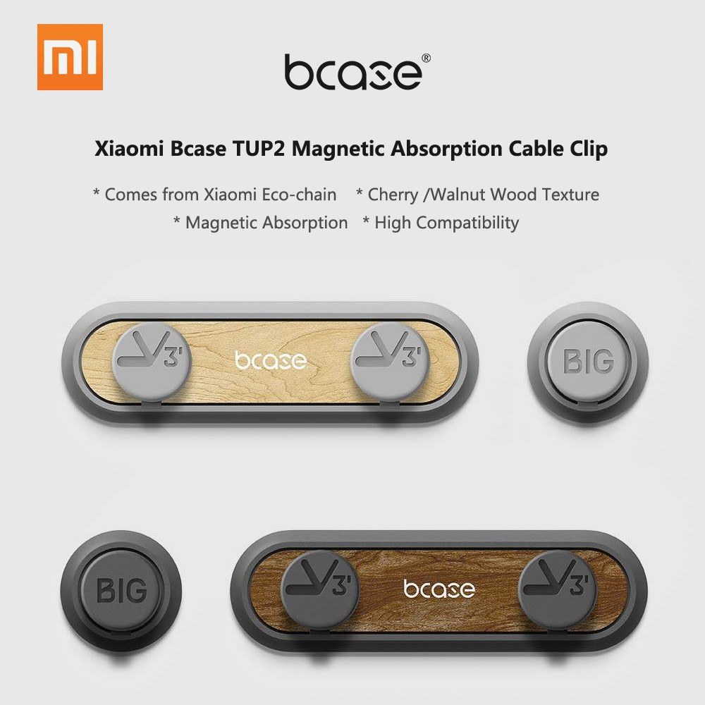 New Original Xiaomi Bcase Tup2 Walnut Wood Magnetic Absorption Cable New Original Xiaomi Bcase Tup2 Walnut Wood Magnetic Absorption Cable Organizers Clip Desk Computer Clips Wire Holder Desktop Usb Cord Management