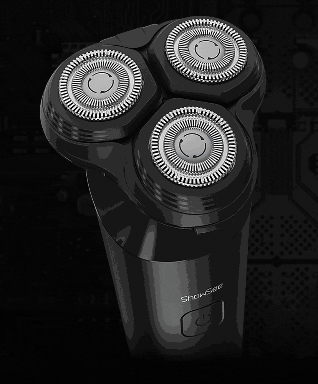 ShowSee F303-BK Men Electric Shaver Triple Floating Blades Wet and Dry Dual Use