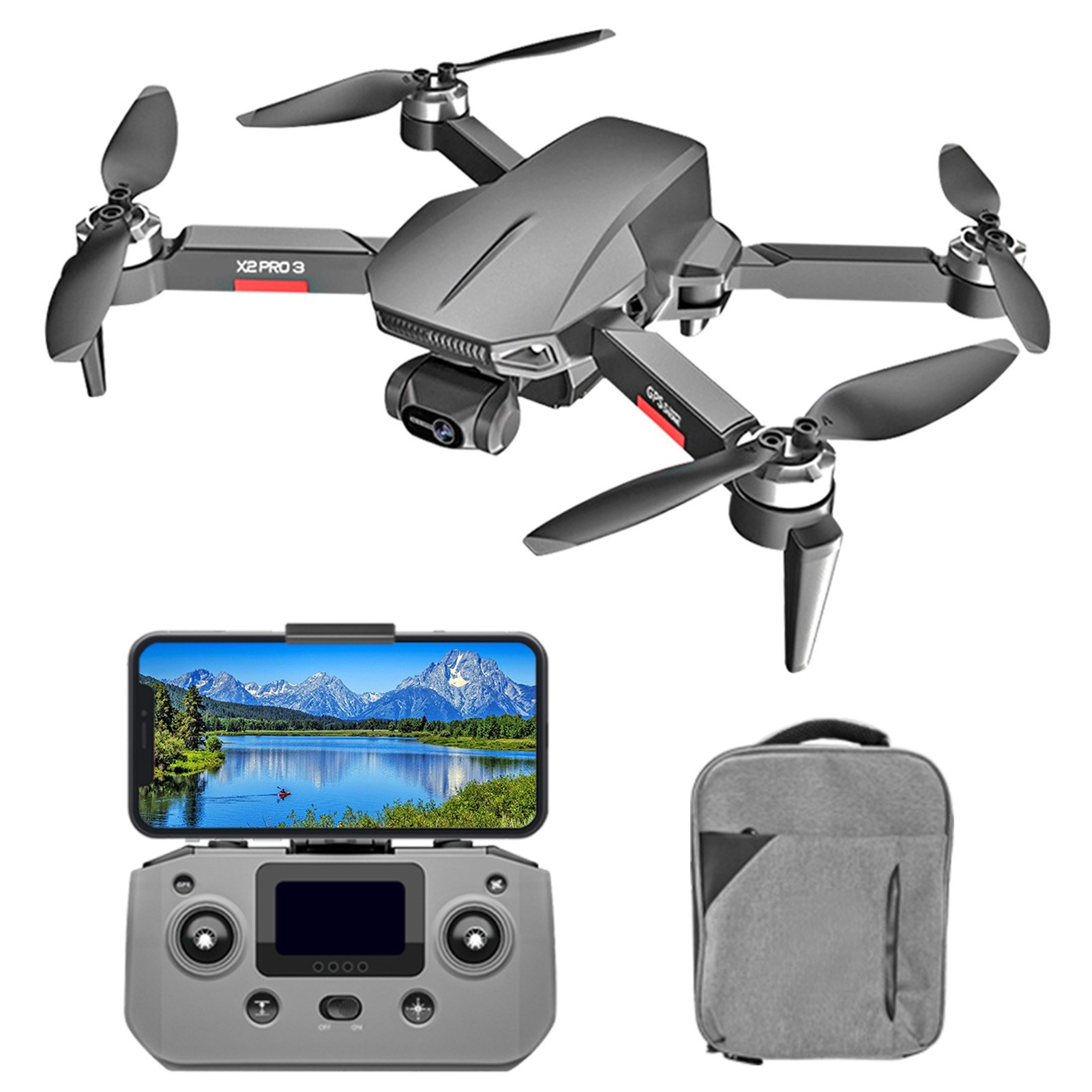 Tomtop - 53% OFF X2-PRO3 5G Wifi FPV GPS 4K Camera 3-axis Gimbal Brushless Motor, $162.99 (Inclusive of VAT)