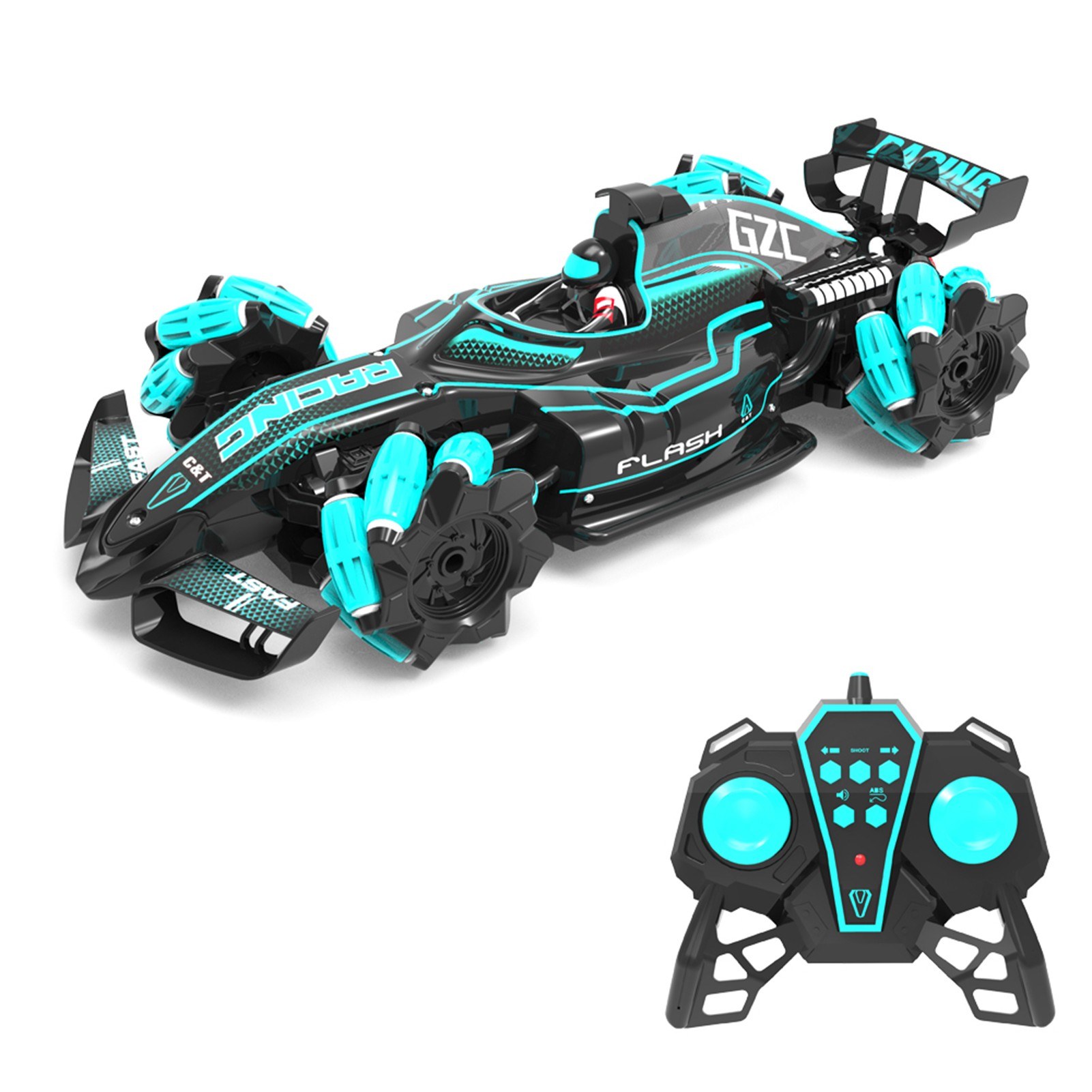 Cafago - 64% OFF 1/12 2.4GHz 4WD RC Spray Car 25km/h RC Stunt Car with Light Engine Sound 360 Rotation,free shipping+$43.74