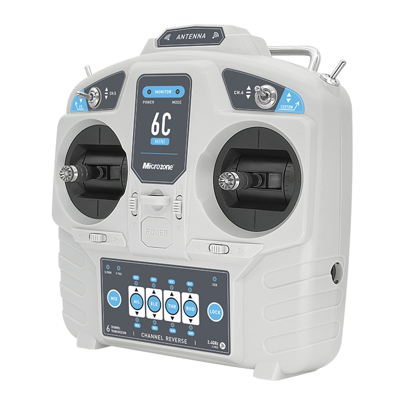 MicroZone MC6C 2.4G 6CH Remote Controller Mode 2 Transmitter MC7RB ...