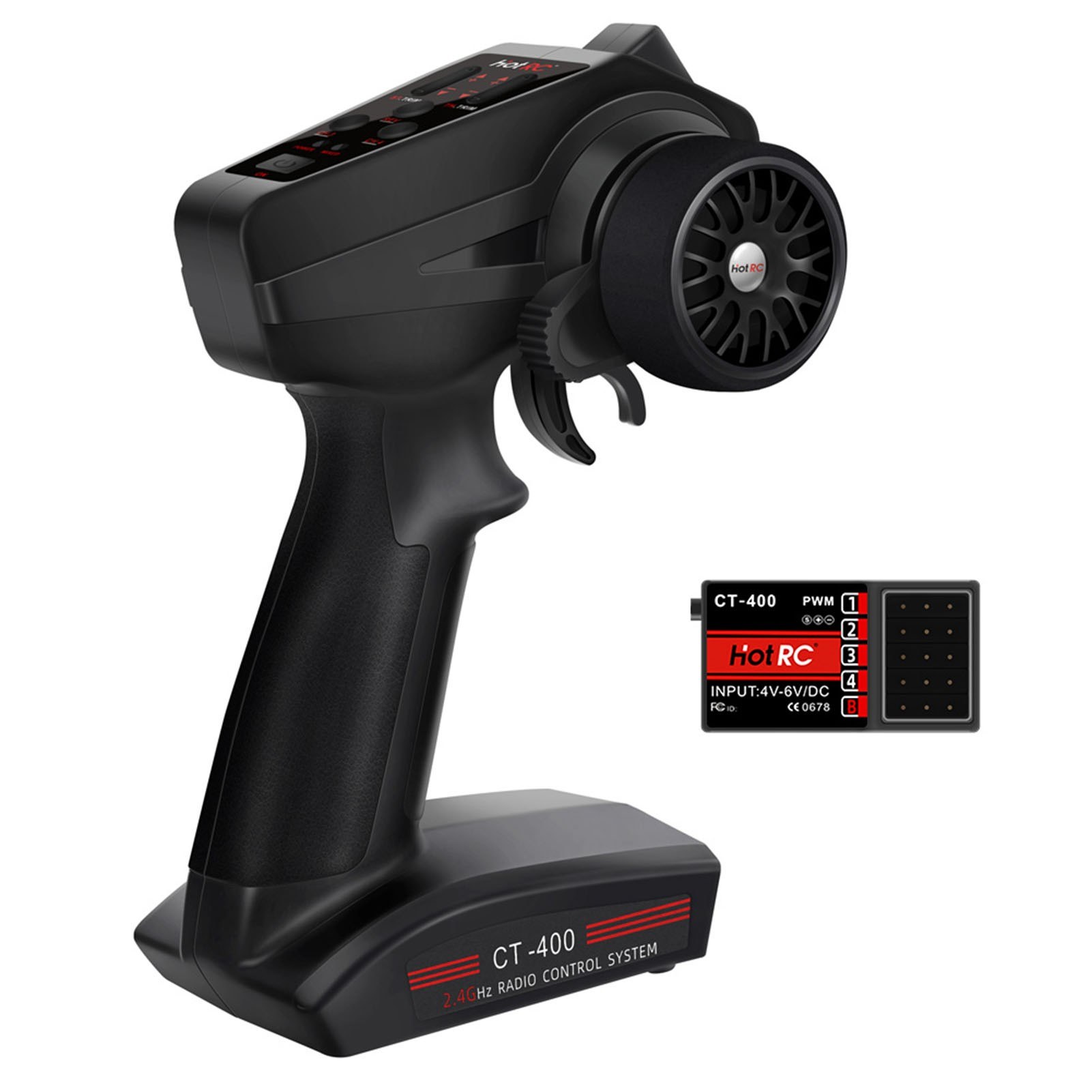 HotRC CT400 2.4GHz Remote Controller 4CH FHSS PWM Onehanded Control