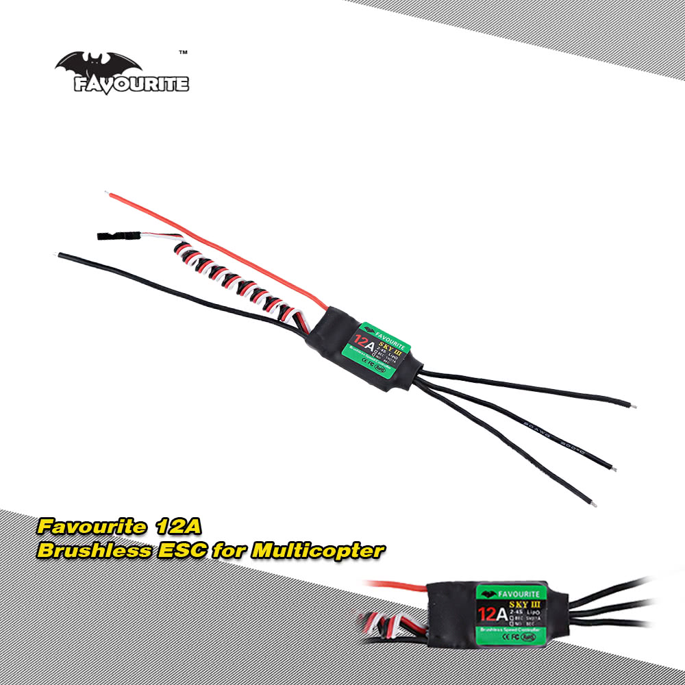 Favourite Eagle Series Sky 3 12A 2-3S LiPo Battery Brushless Motor Electronic Speed Controller ESC with BLHELI Program for DIY RC F250 Quadcopter Multicopter