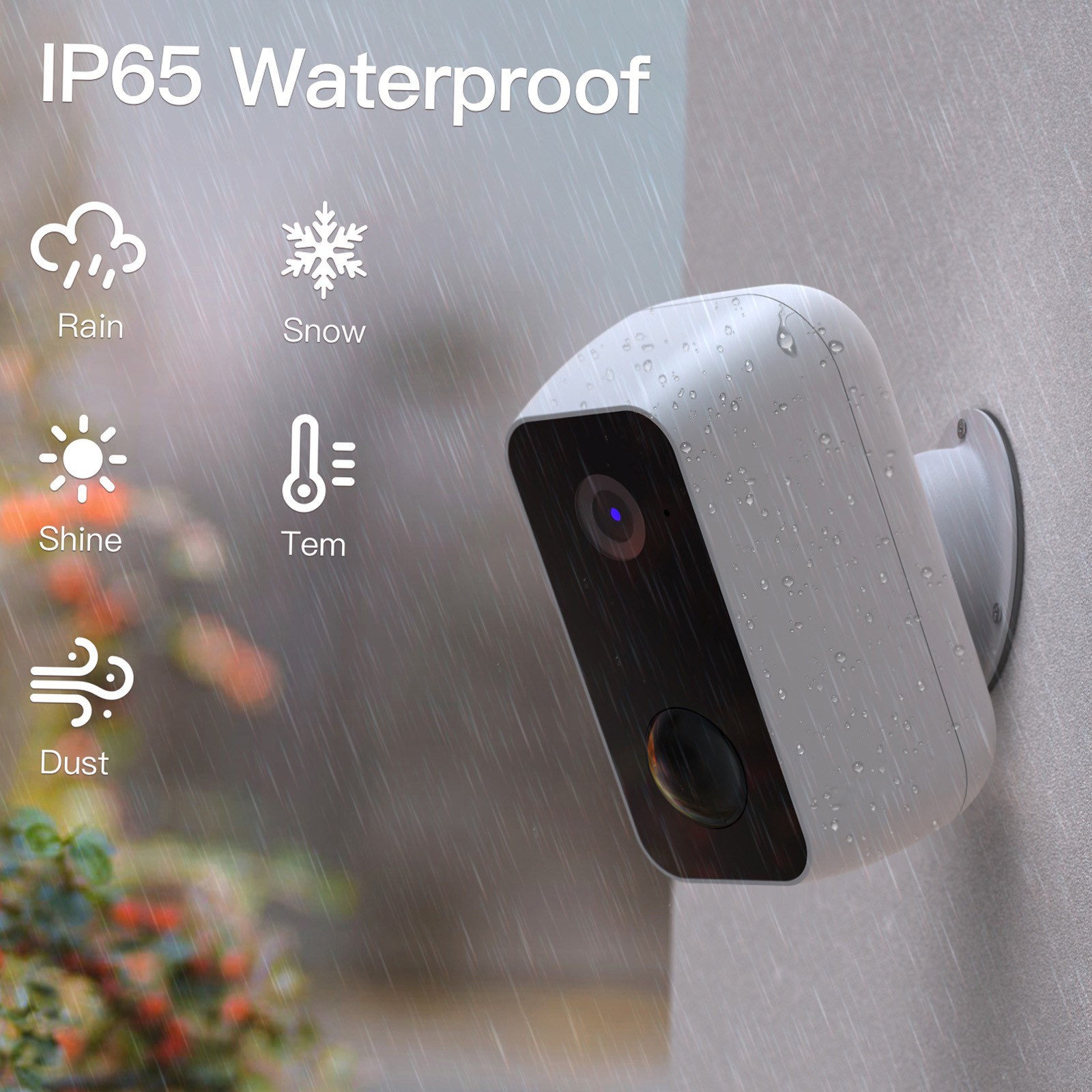 LTTENY Wireless Outdoor WiFi Security Camera, Rechargeable Battery-Powered Home Security Camera, 1080P Night Vision/Waterproof, PIR Motion Detection, ...