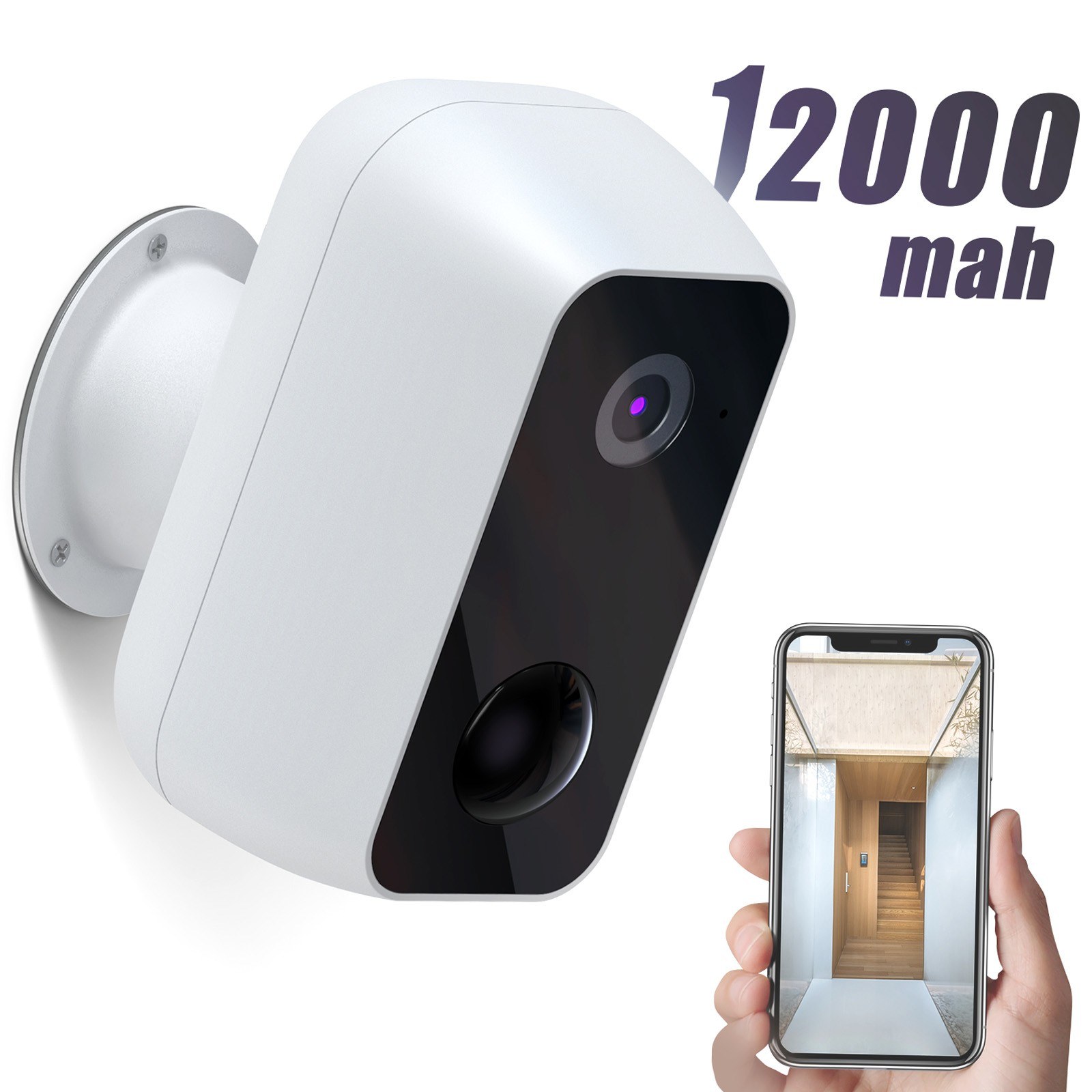 LTTENY Wireless Outdoor WiFi Security Camera, Rechargeable Battery-Powered Home Security Camera, 1080P Night Vision/Waterproof, PIR Motion Detection, ...