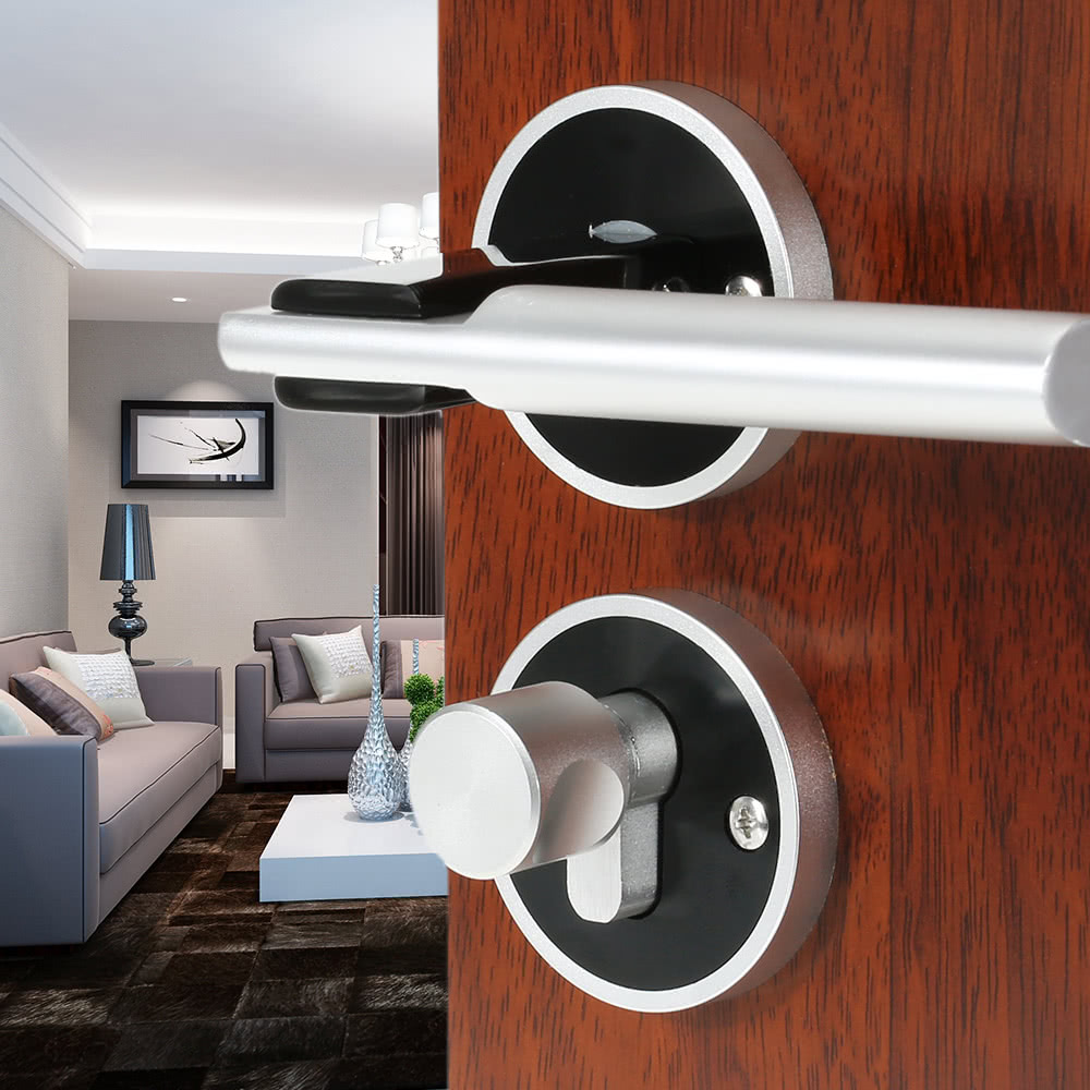 Space Aluminum Modern Design Wood Door Lock Interior Handle Sales Space Aluminum Modern Design Wood Door Lock Interior Handle Sales