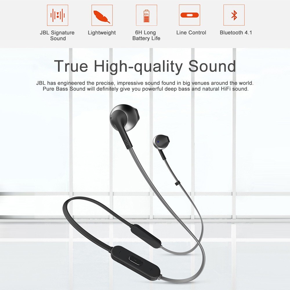 Jbl Tune5bt Wireless Bluetooth Headset Dynamic Neckband Headphone Bluetooth 4 1 Sport Earbud With Mic Pure Bass Sound Ergonomic Flat Cable Earphone