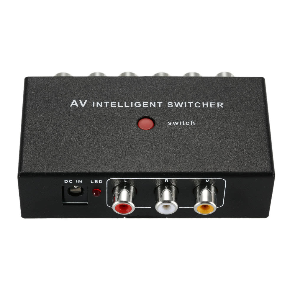 AV Switcher portátil inteligente 2 a 1 canal RCA Audio Video Switcher