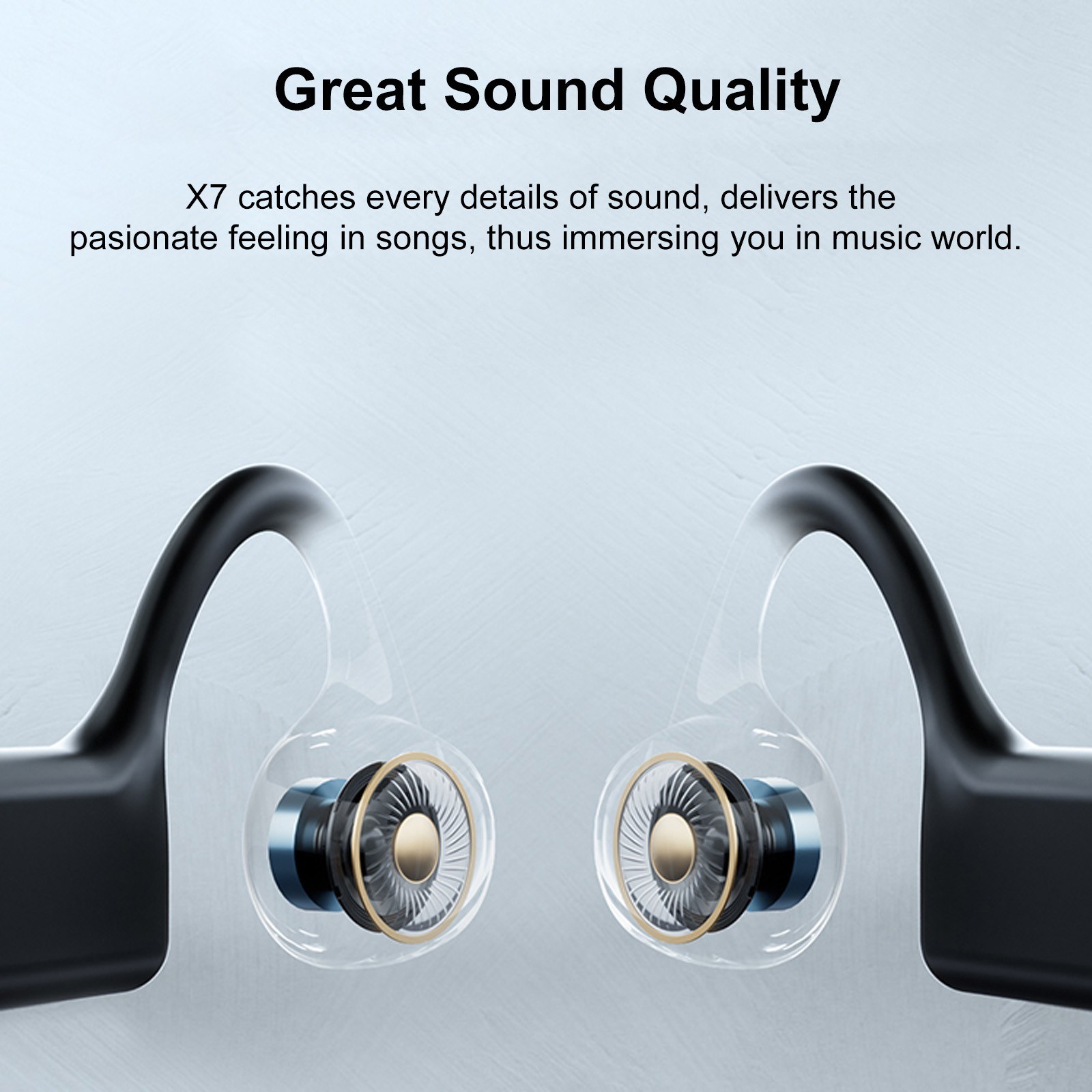 X7 Bone Conduction Headphones Wireless BT5.0 Earphone Outdoor Sports Headset Waterproof