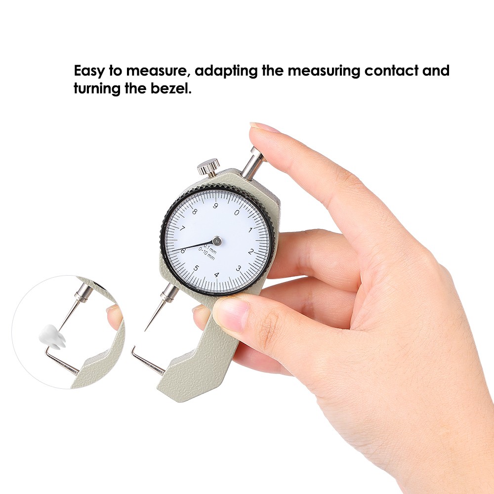 Dental Caliper Thickness Gauge 010mm Caliper with Metal Watch